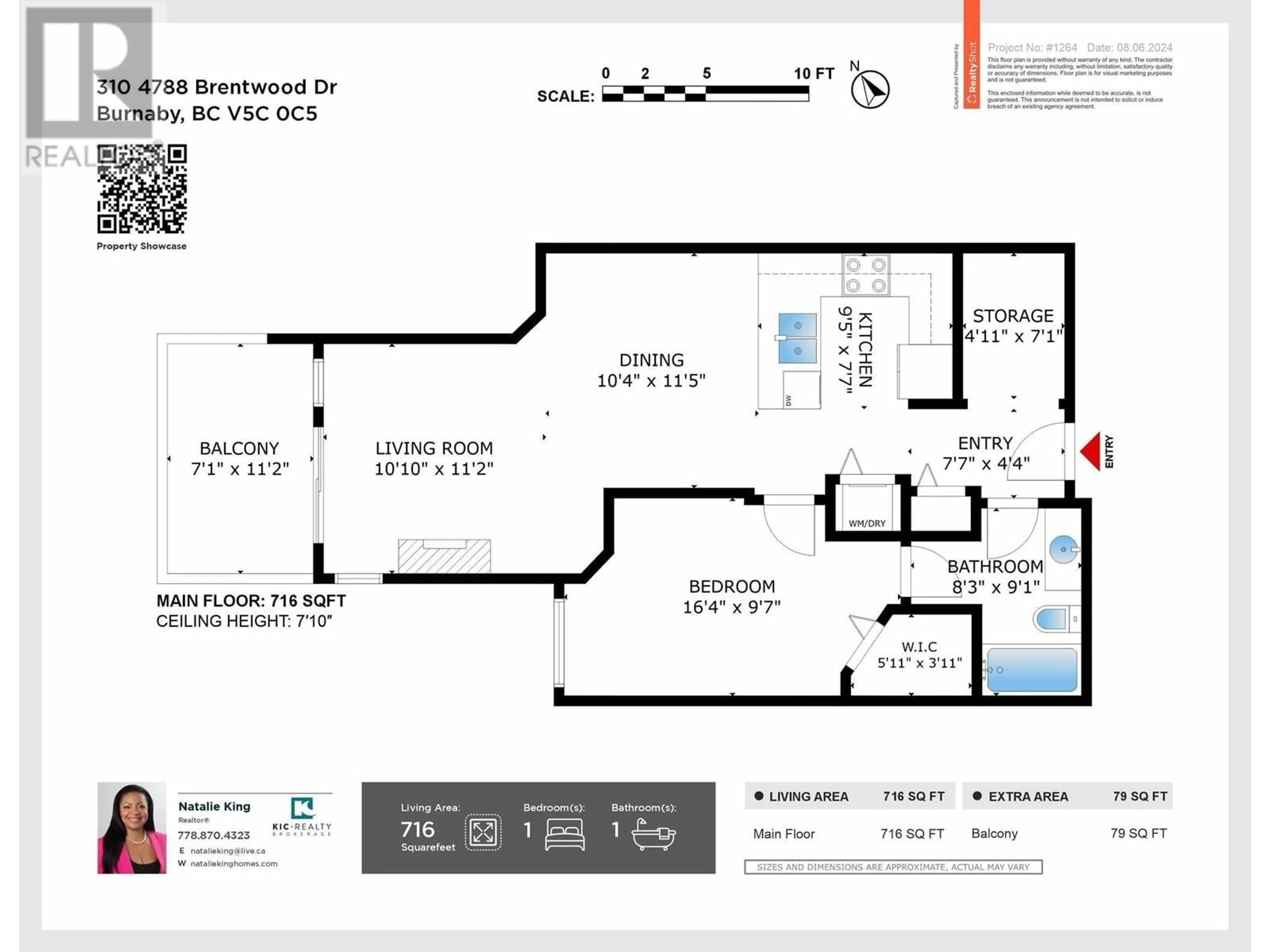 Floor plan for 310 4788 BRENTWOOD DRIVE, Burnaby British Columbia V5C0C5