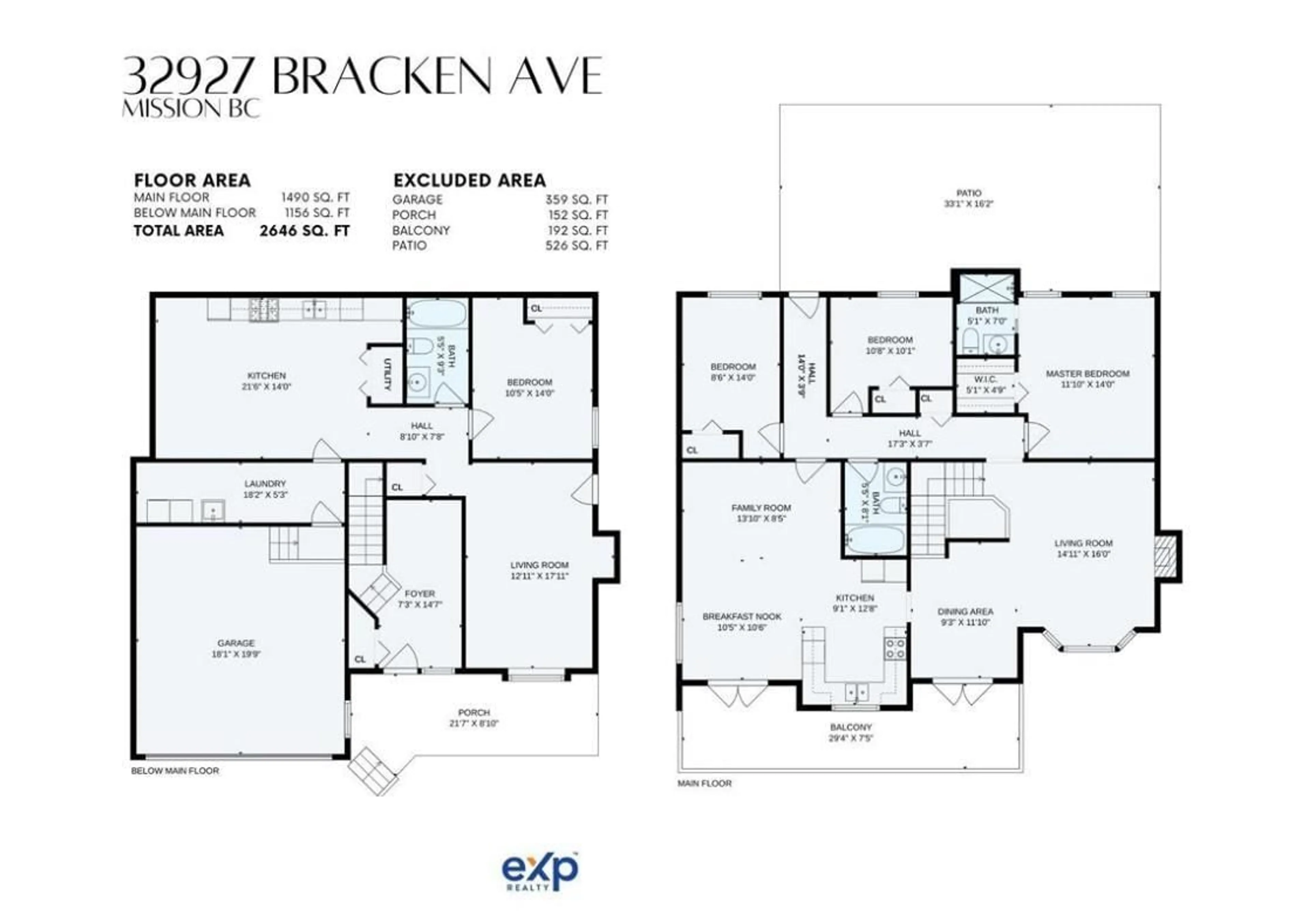 Floor plan for 32927 BRACKEN AVENUE, Mission British Columbia V2V2S4