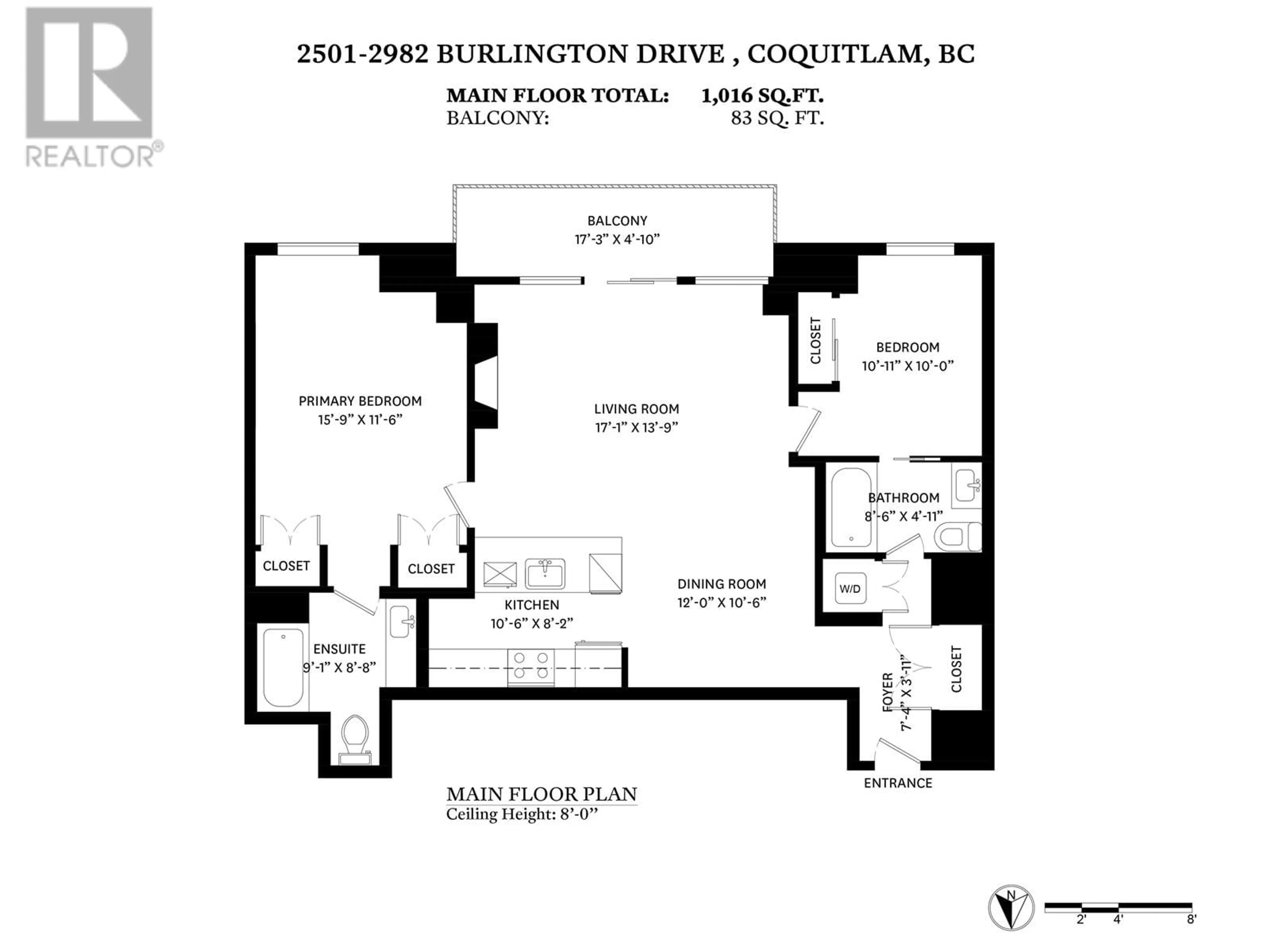 Floor plan for 2501 2982 BURLINGTON DRIVE, Coquitlam British Columbia V3B0B3