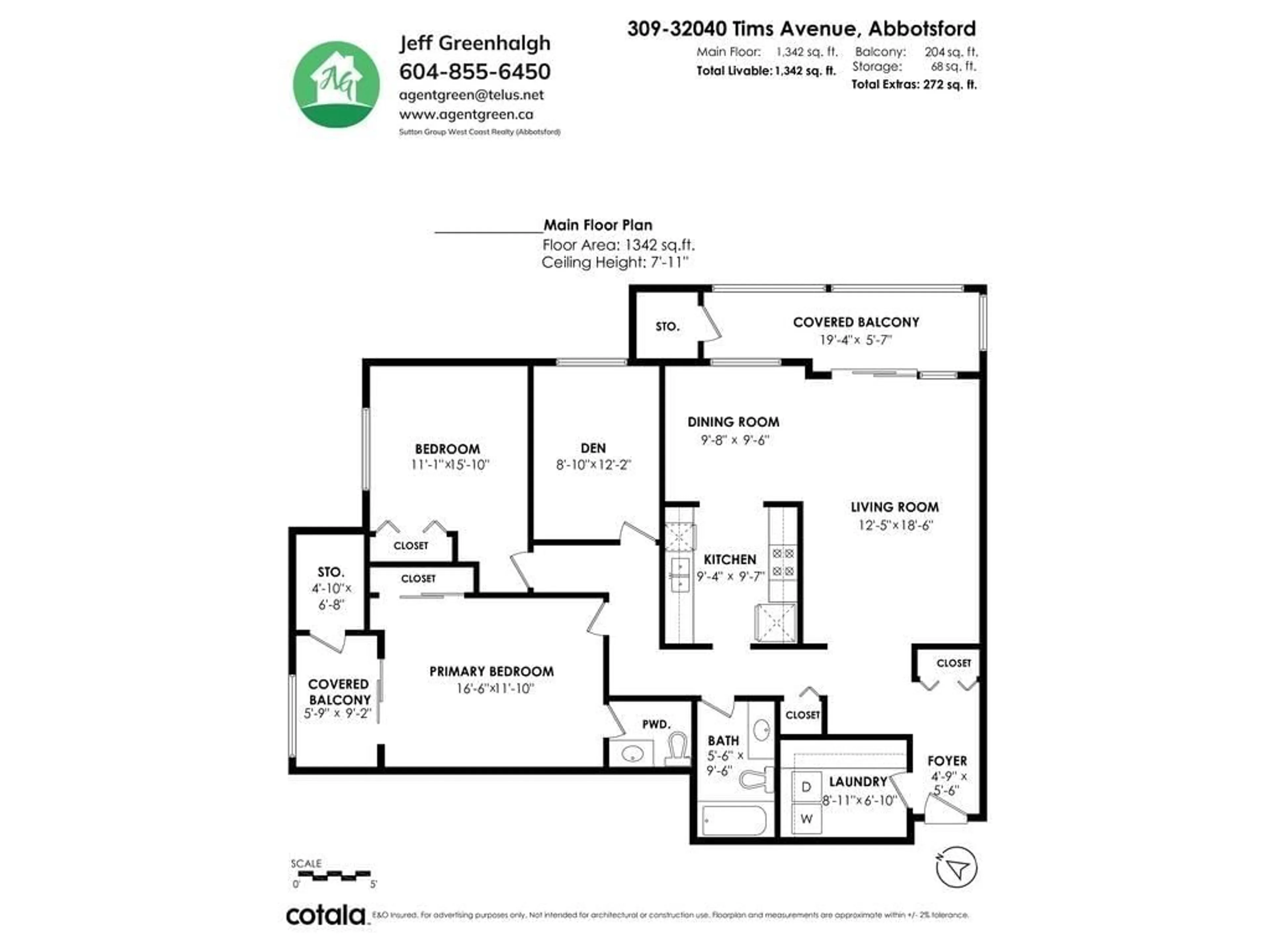 Floor plan for 309 - 32040 TIMS, Abbotsford British Columbia V2T2H2