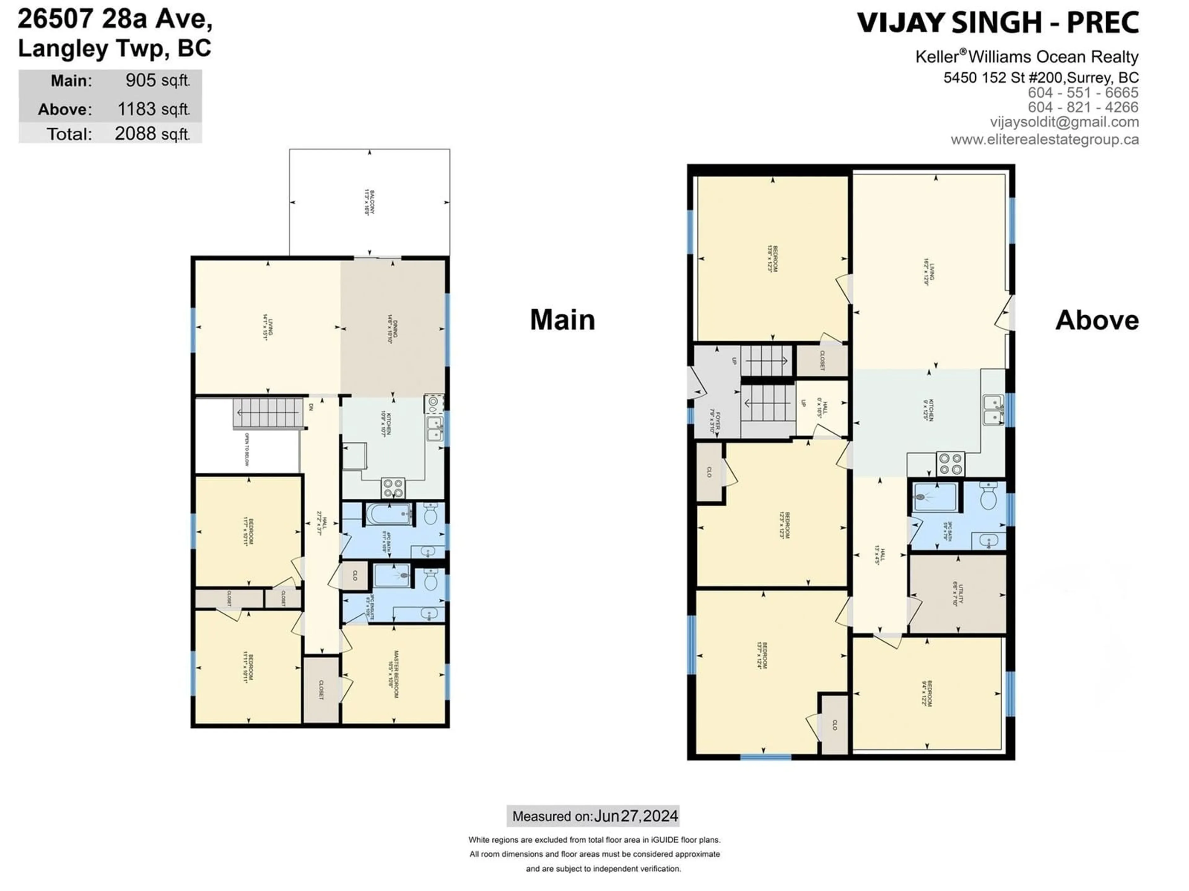 Floor plan for 26507 28A AVENUE, Langley British Columbia V4W3A8