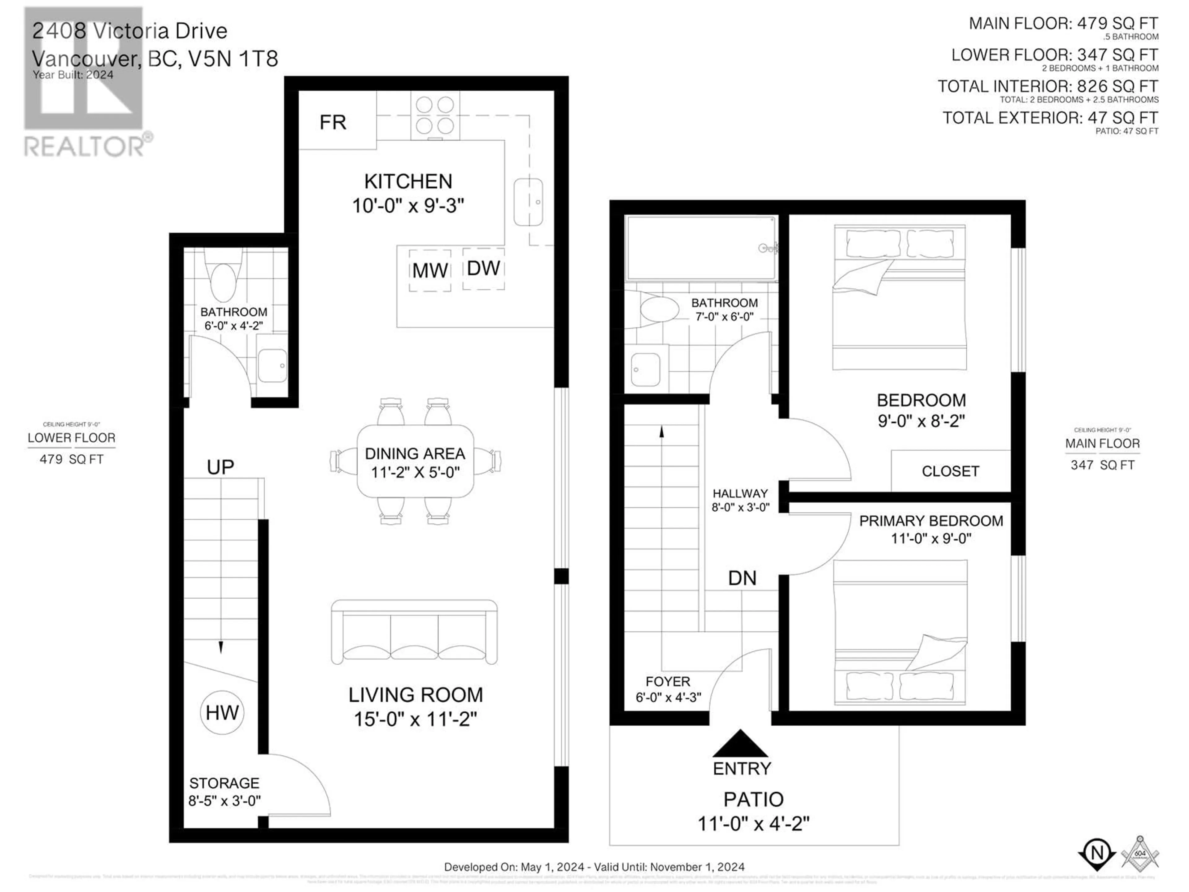 Floor plan for 2408 VICTORIA DRIVE, Vancouver British Columbia V5N1T8