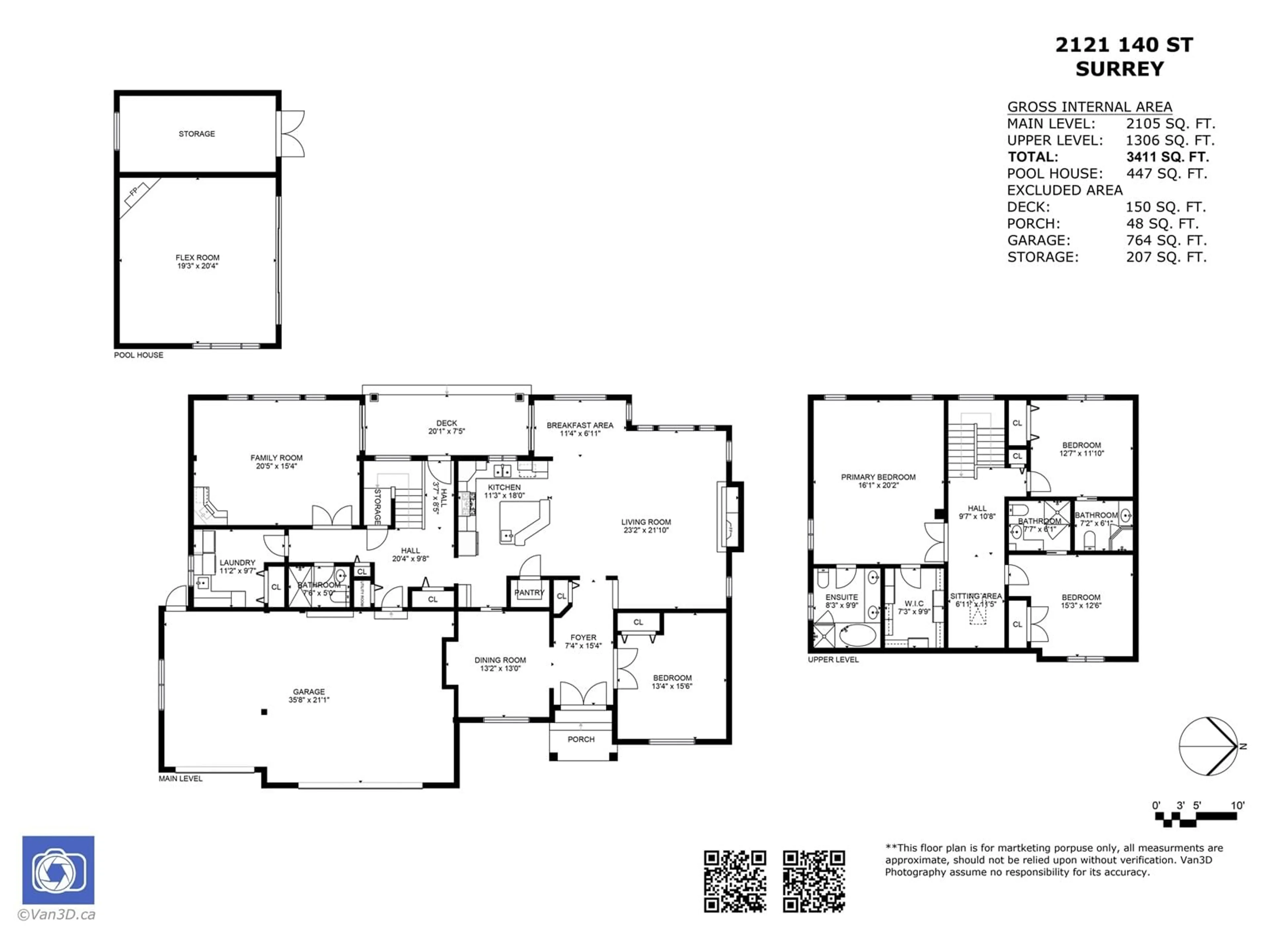 Floor plan for 2121 140 STREET, Surrey British Columbia V4A9V9