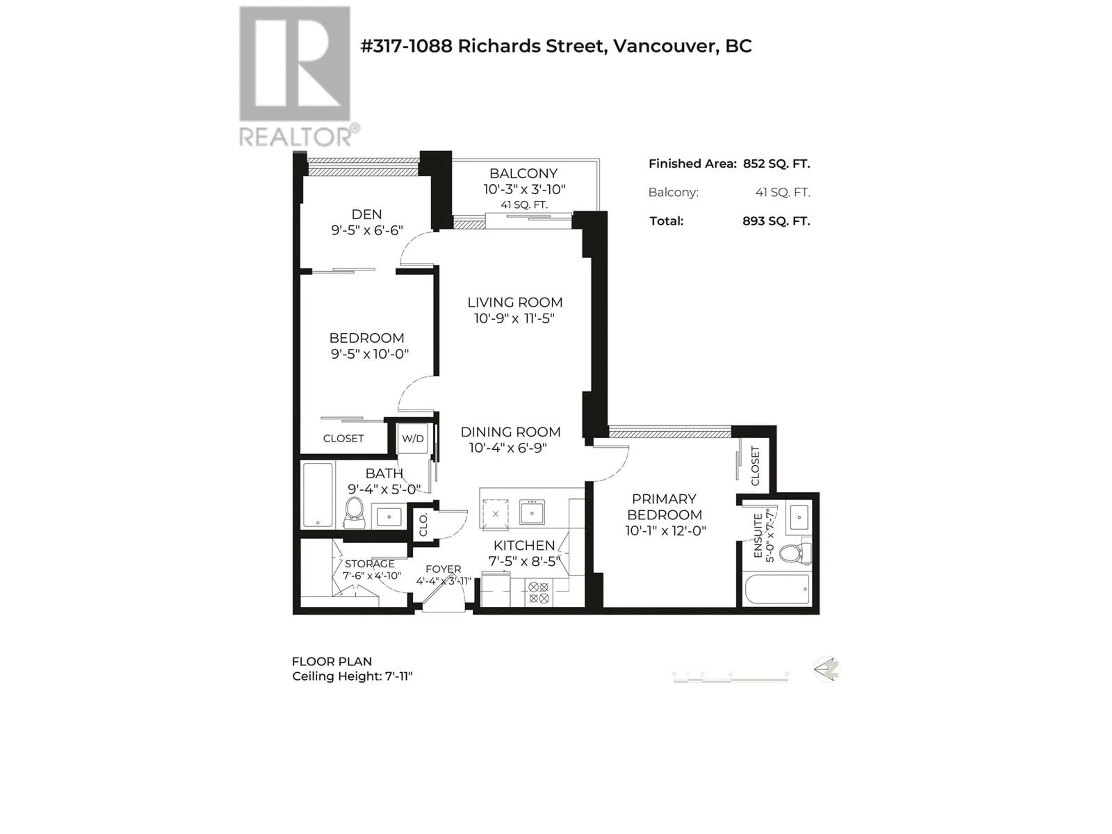 Floor plan for 317 1088 RICHARDS STREET, Vancouver British Columbia V6B0J8