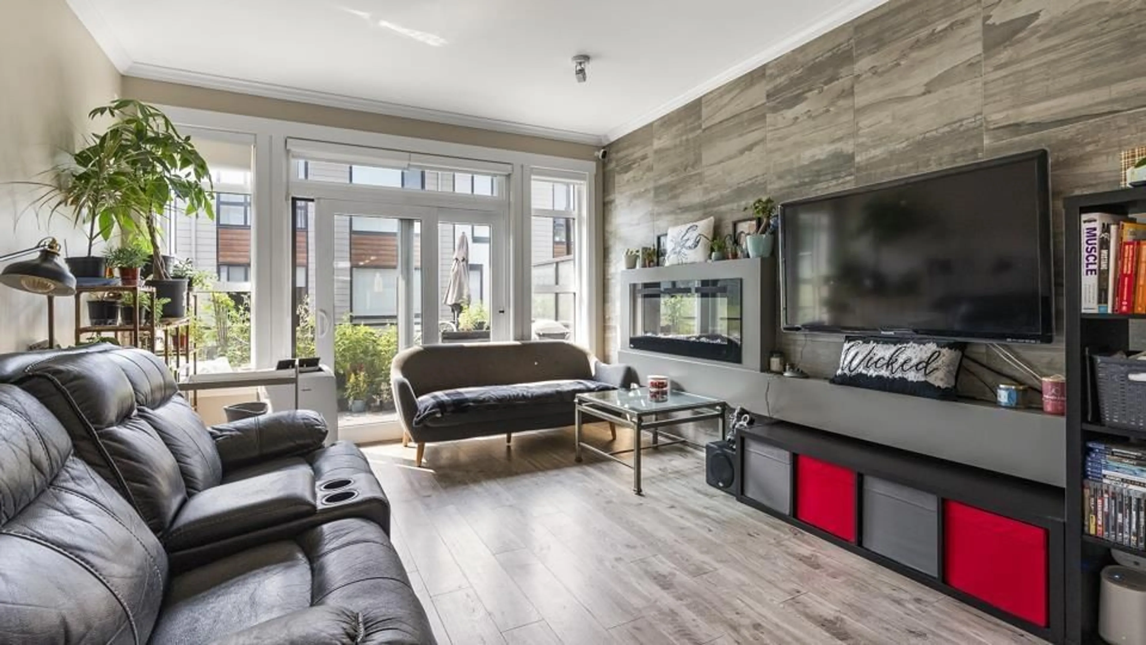 Living room, wood floors for 104 16488 64 AVENUE, Surrey British Columbia V3S6X6