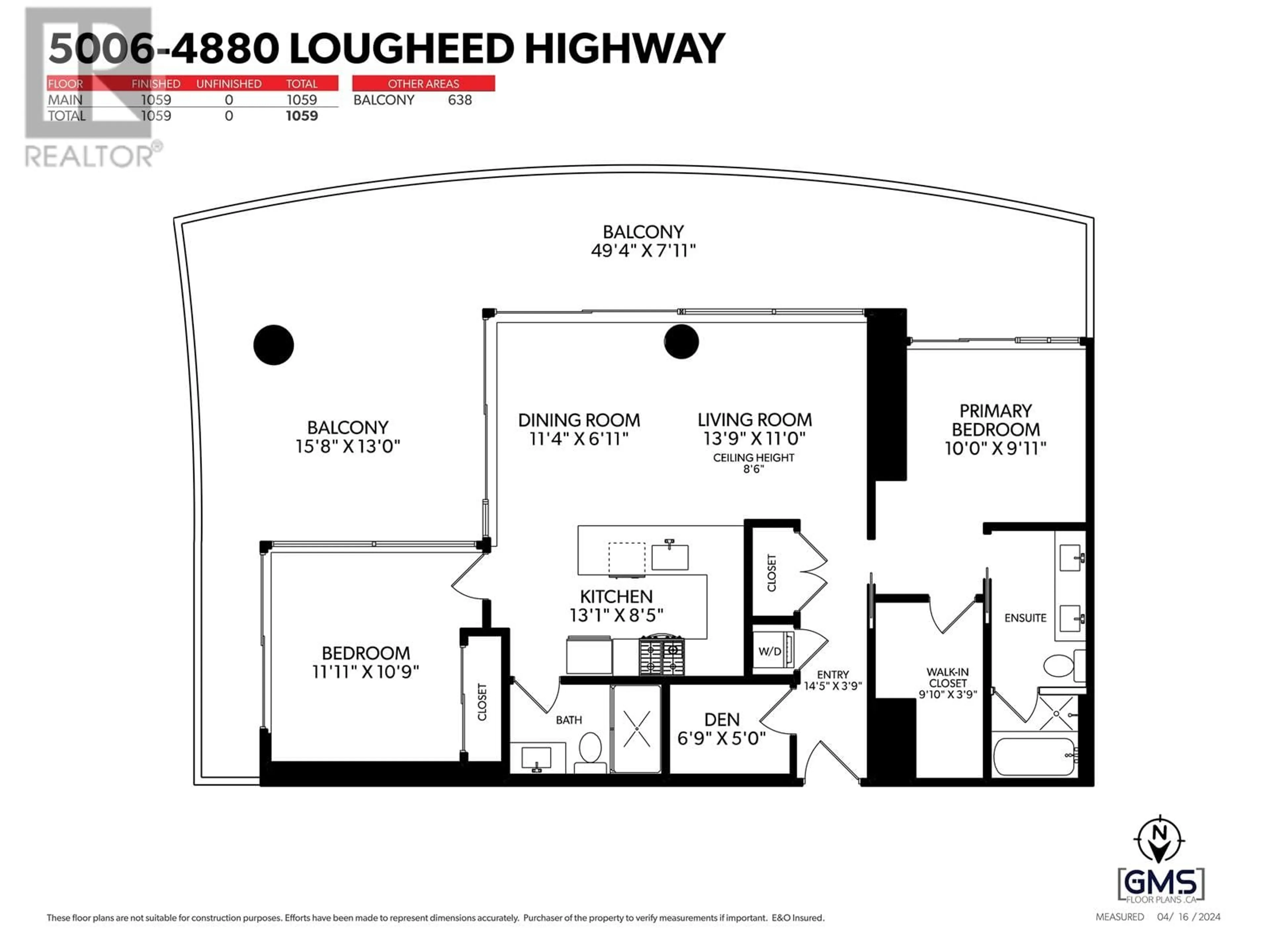 Floor plan for 5006 4880 LOUGHEED HIGHWAY, Burnaby British Columbia V5C0N1