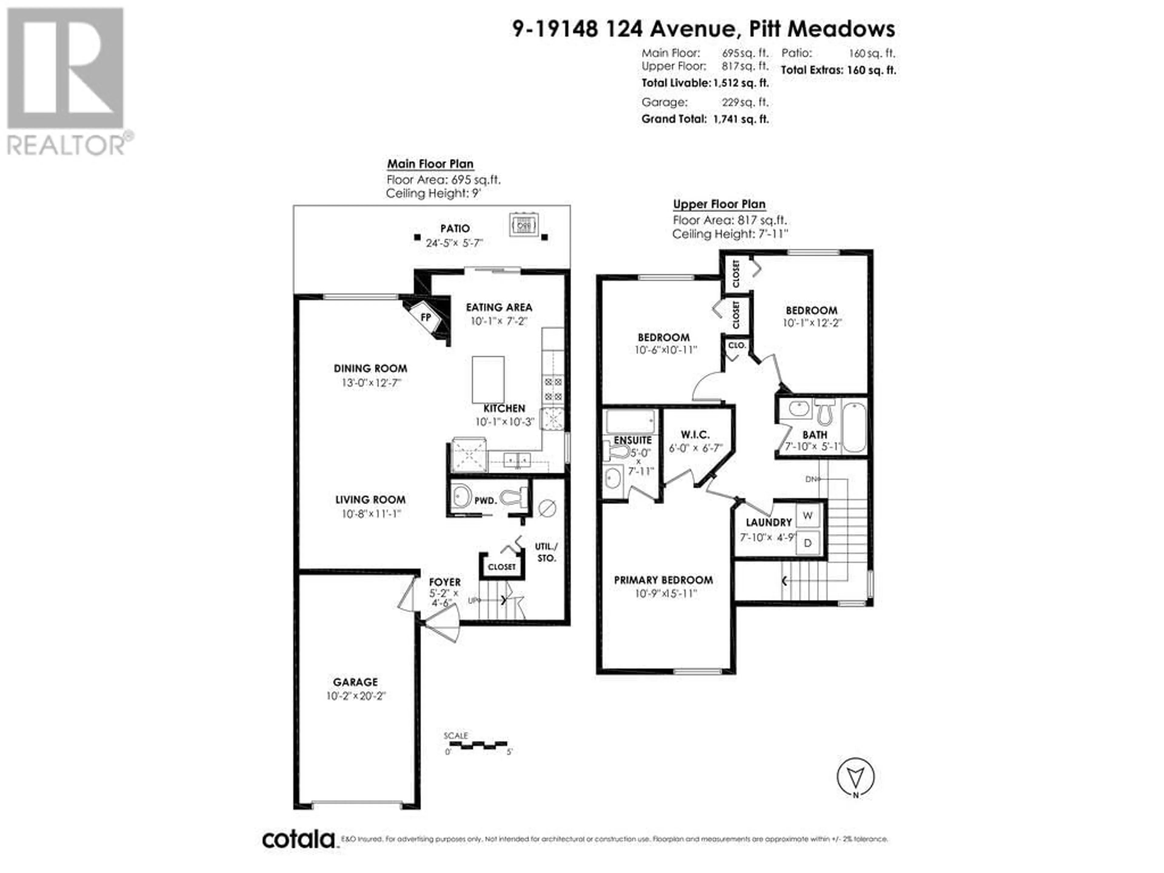 Floor plan for 9 19148 124TH AVENUE, Pitt Meadows British Columbia V3Y2V2