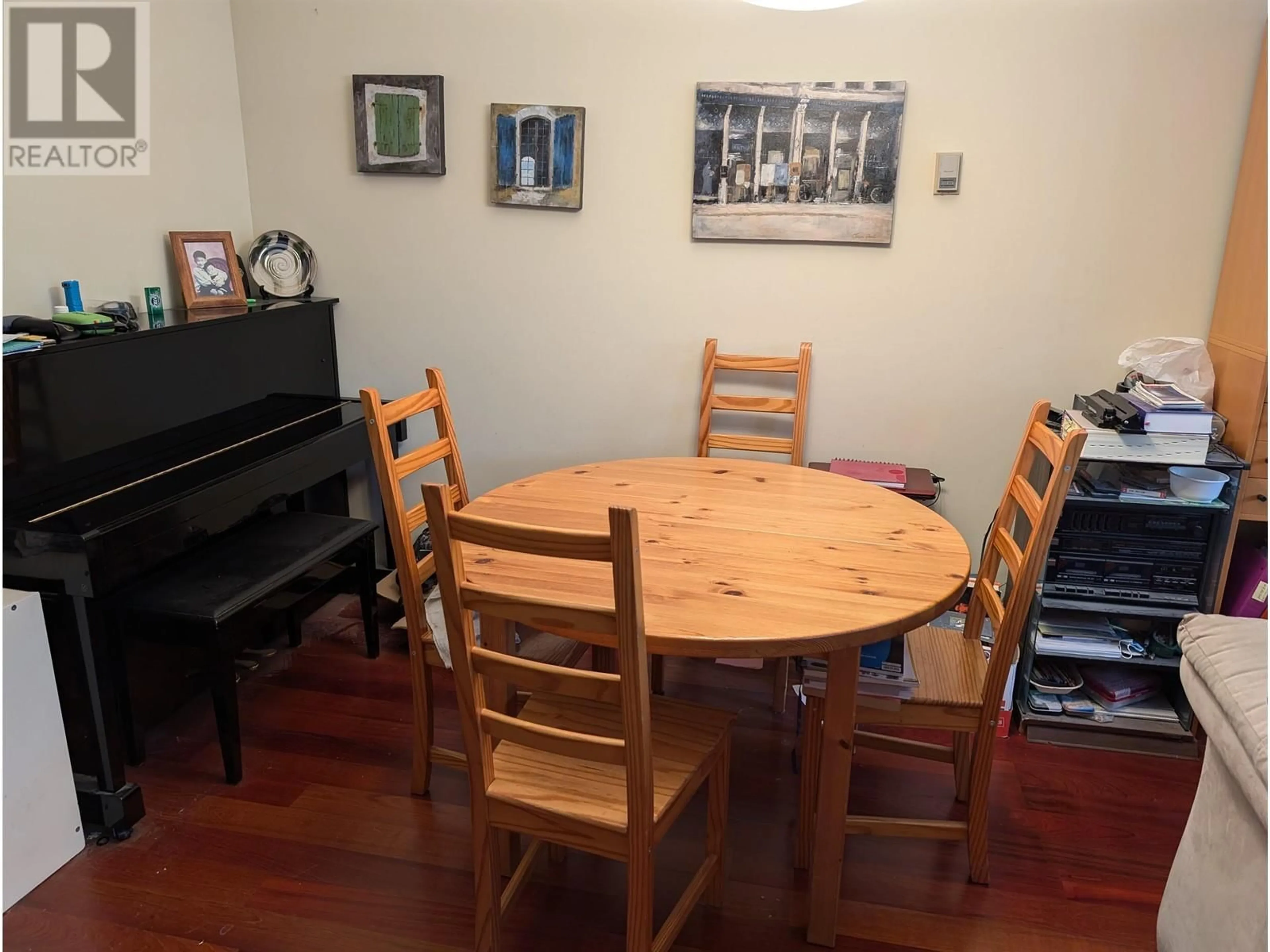 Dining room, wood floors, cottage for 13 5880 HAMPTON PLACE, Vancouver British Columbia V6T2E9