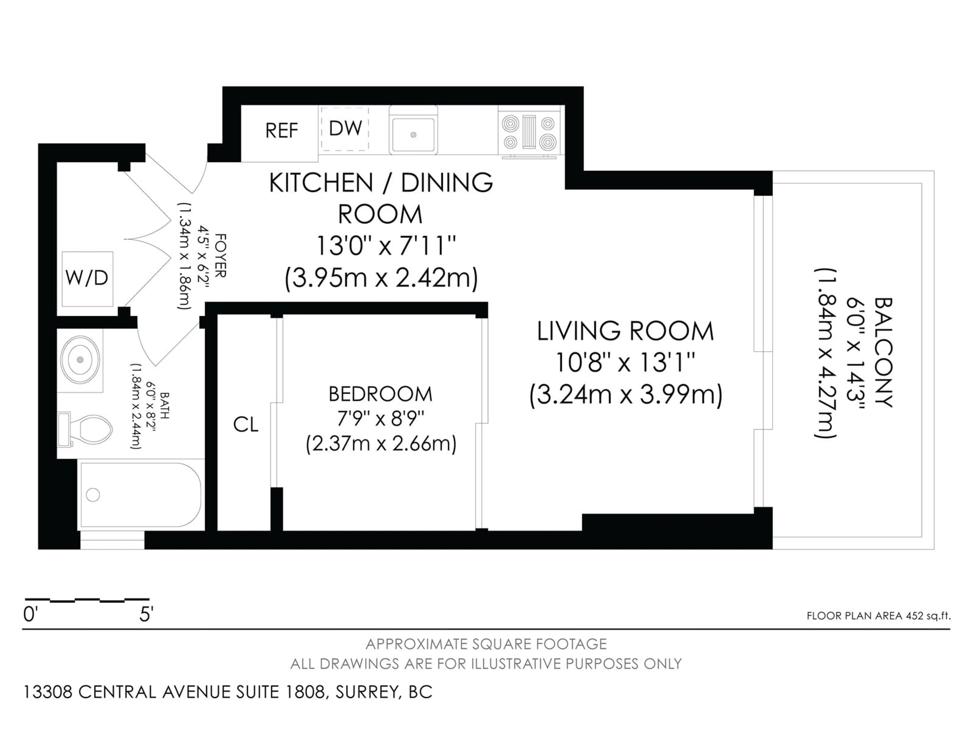 Floor plan for 1808 13308 CENTRAL AVENUE, Surrey British Columbia V3T0M4