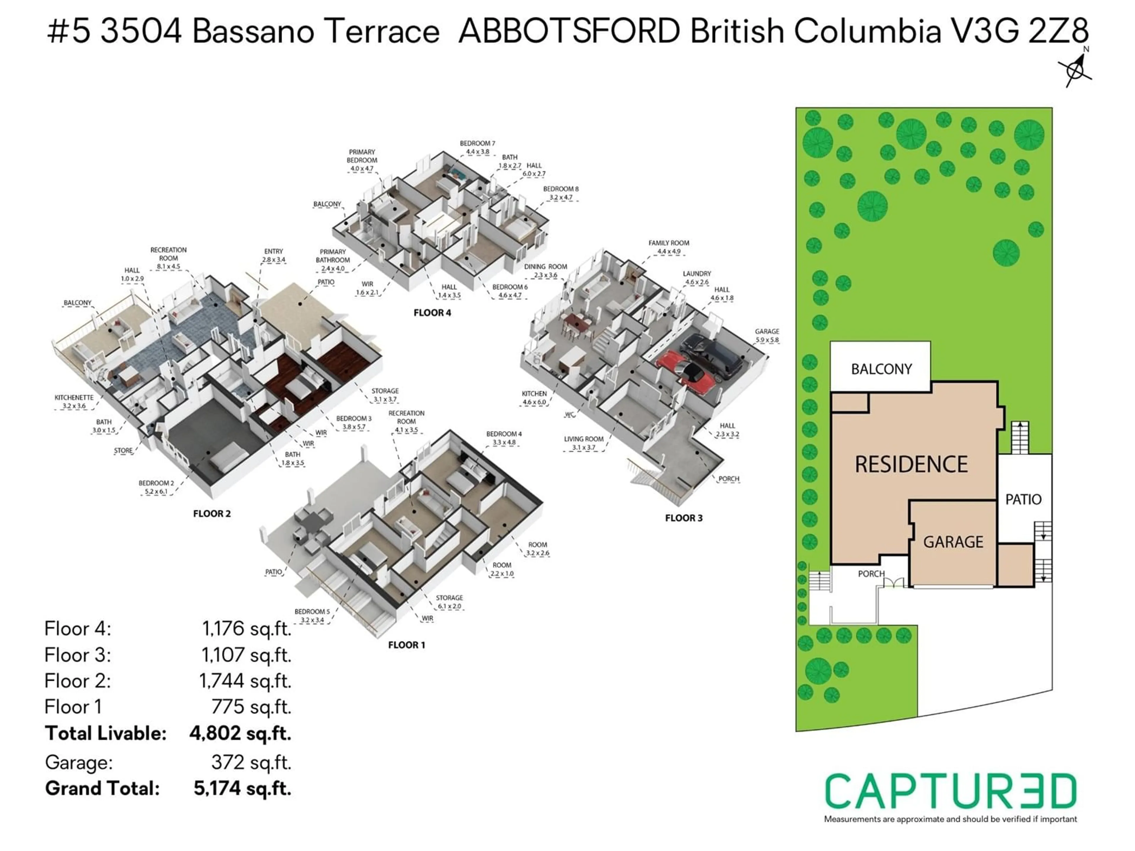 Floor plan for 5 3504 BASSANO TERRACE, Abbotsford British Columbia V3G2Z8