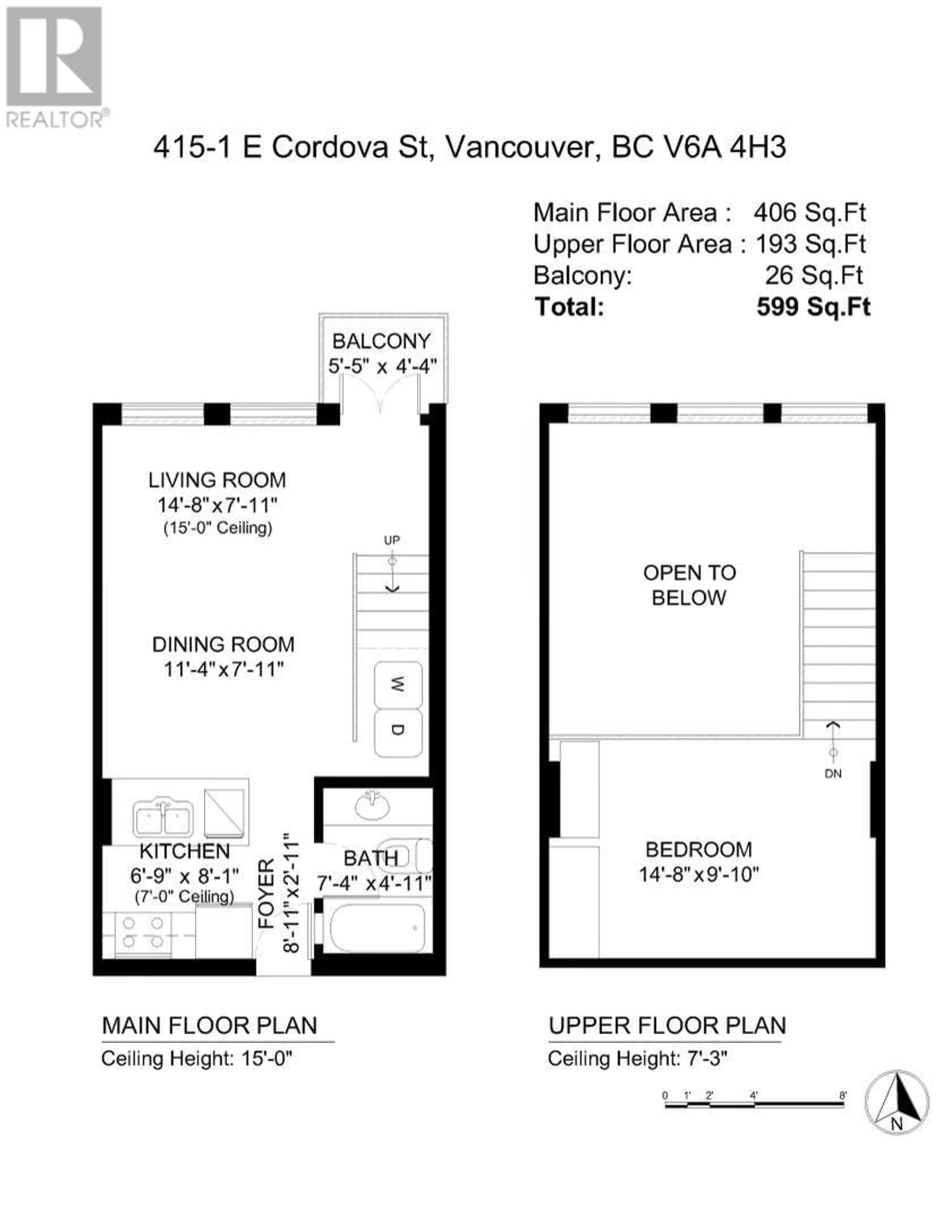 Floor plan for 415 1 E CORDOVA STREET, Vancouver British Columbia V6A4H3