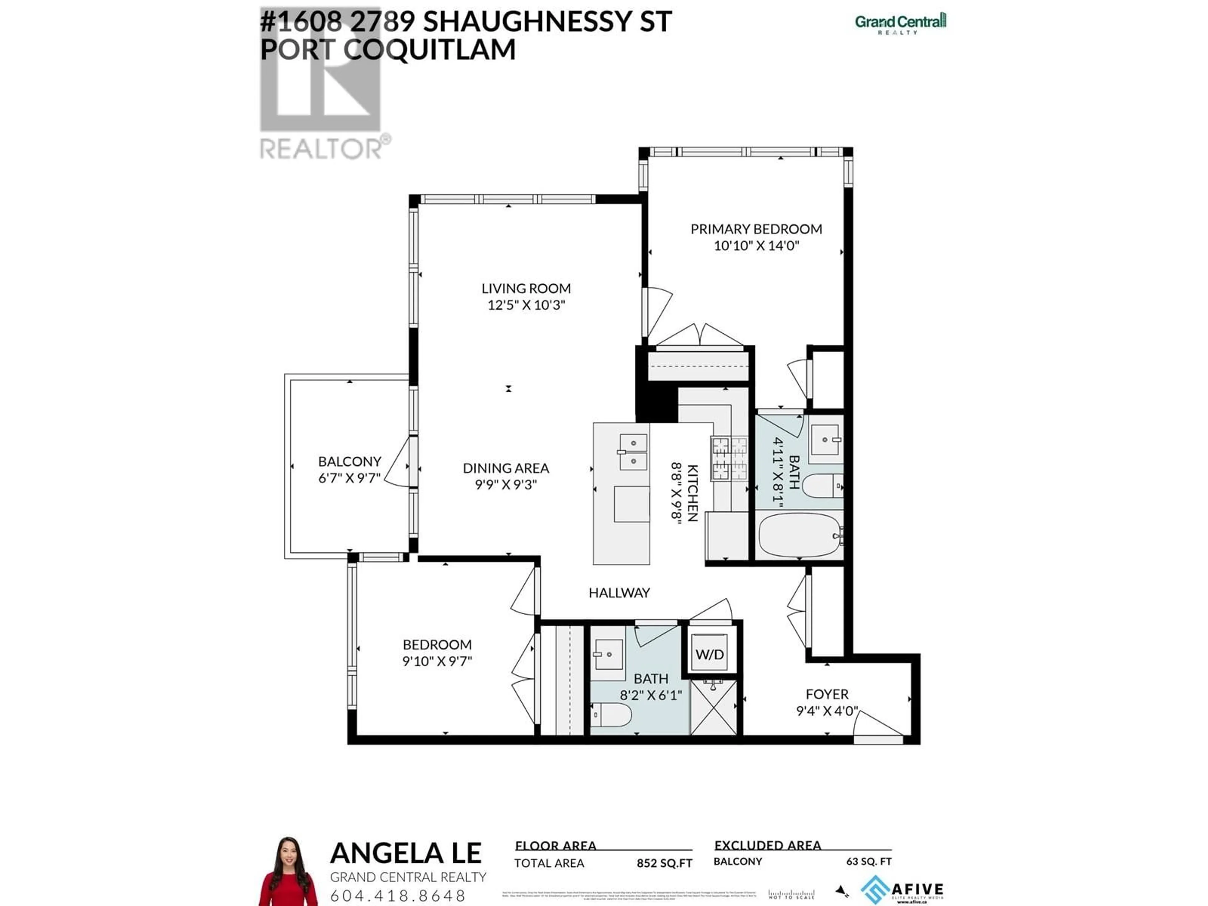 Floor plan for 1608 2789 SHAUGHNESSY STREET, Port Coquitlam British Columbia V3C0C3