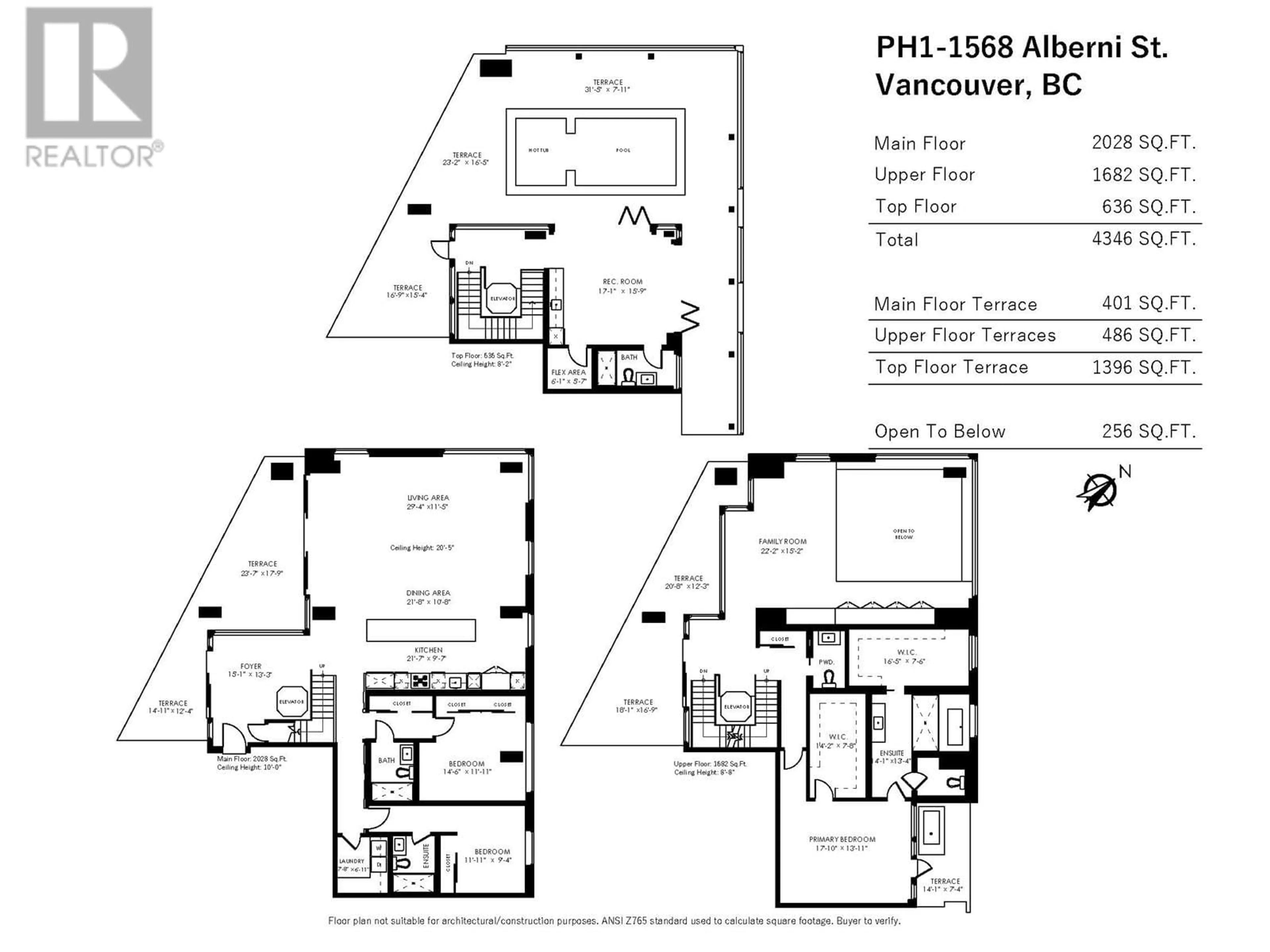 Floor plan for PH1 1568 ALBERNI STREET, Vancouver British Columbia V6G0E3