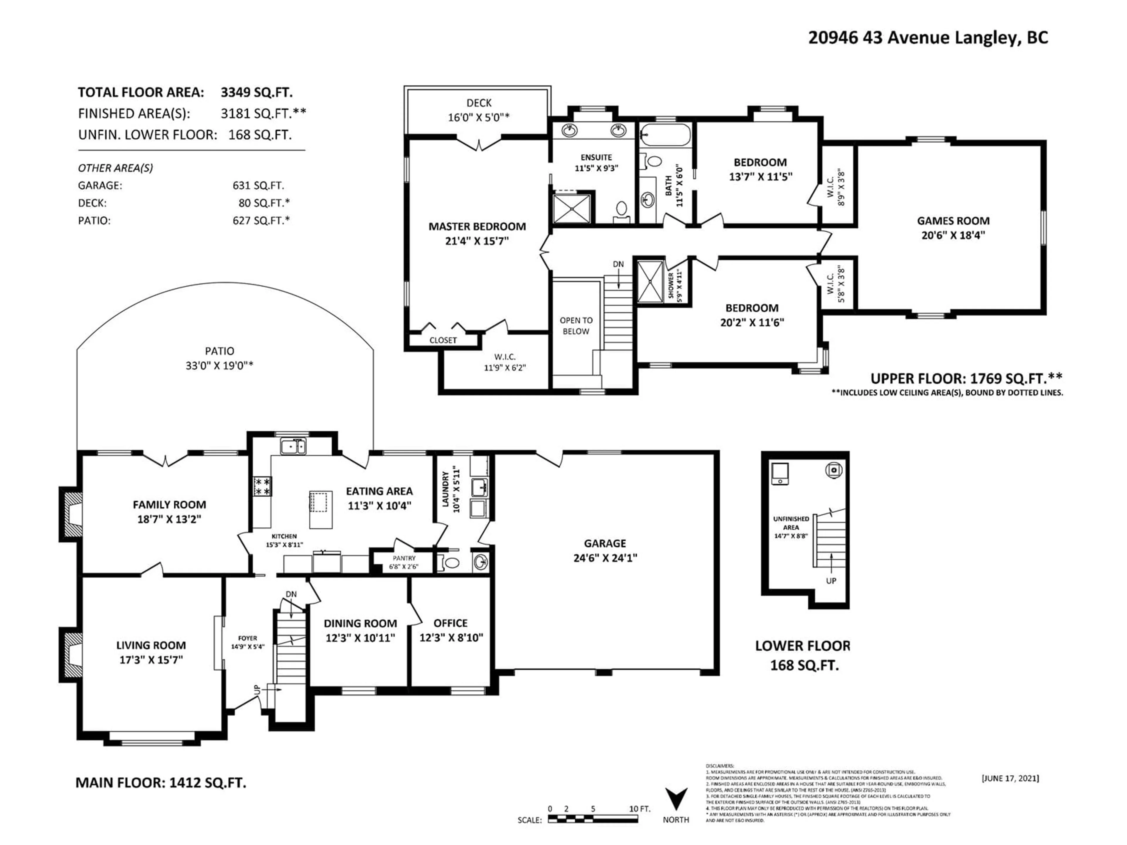 Floor plan for 20946 43 AVENUE, Langley British Columbia V3A5X5