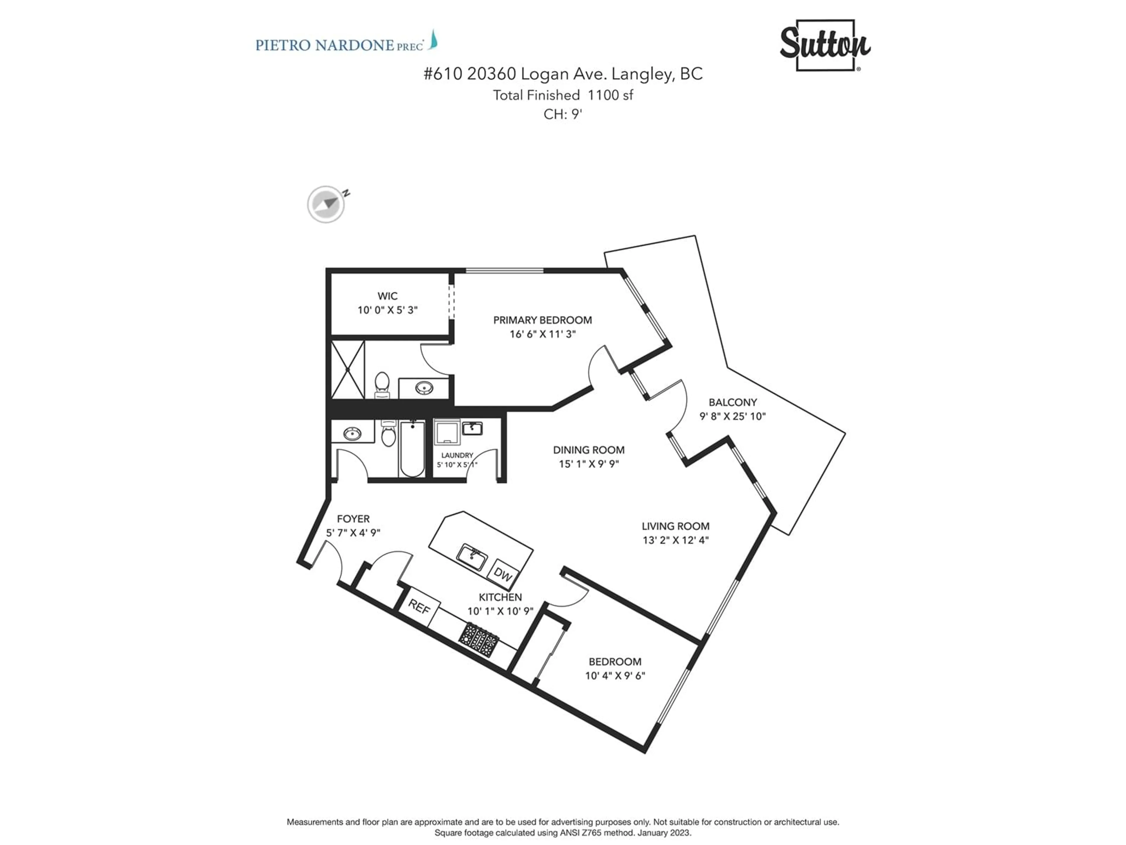 Floor plan for 610 20360 LOGAN AVENUE, Langley British Columbia V3A0P5