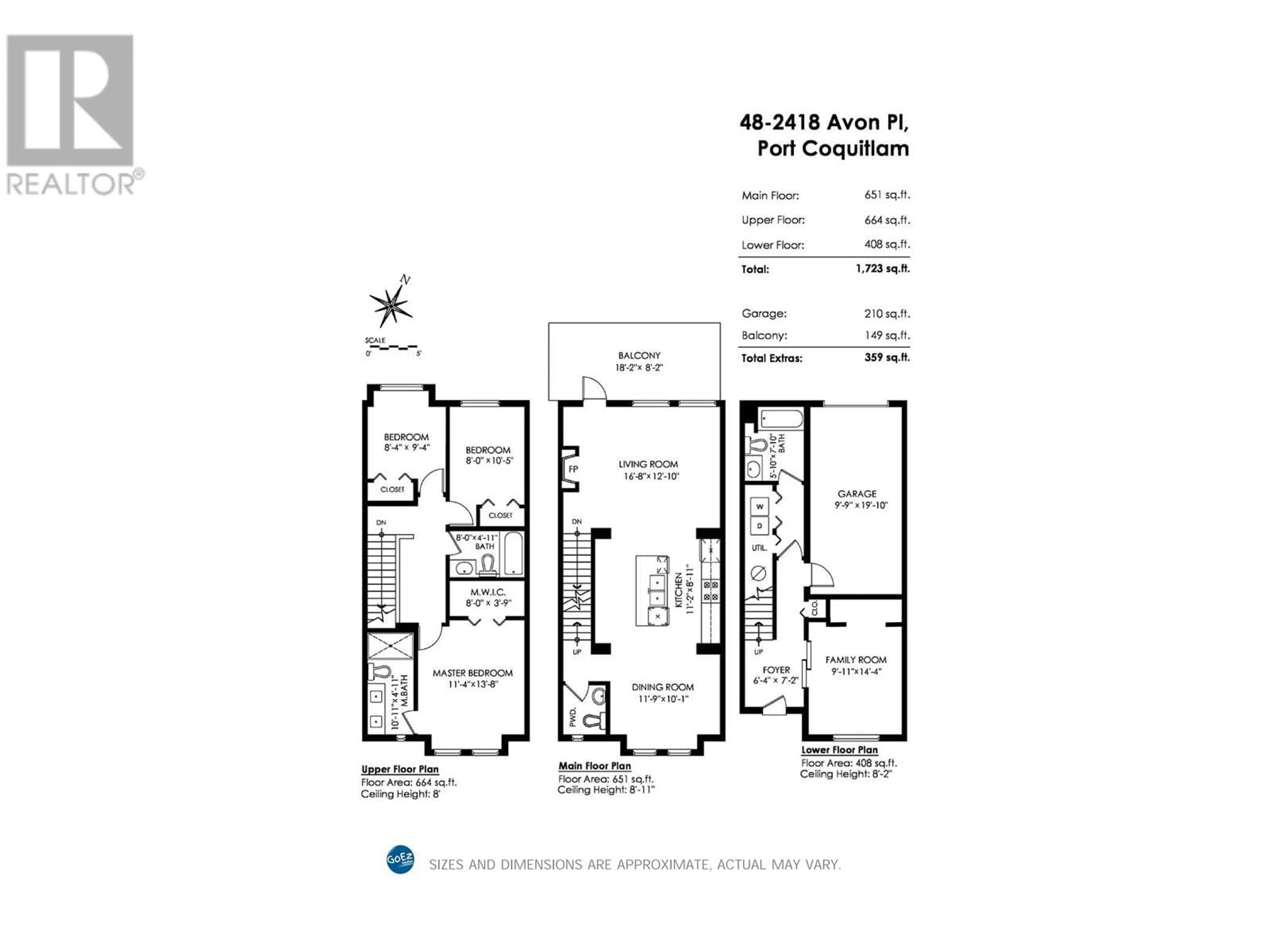 Floor plan for 48 2418 AVON PLACE, Port Coquitlam British Columbia V3B0C7