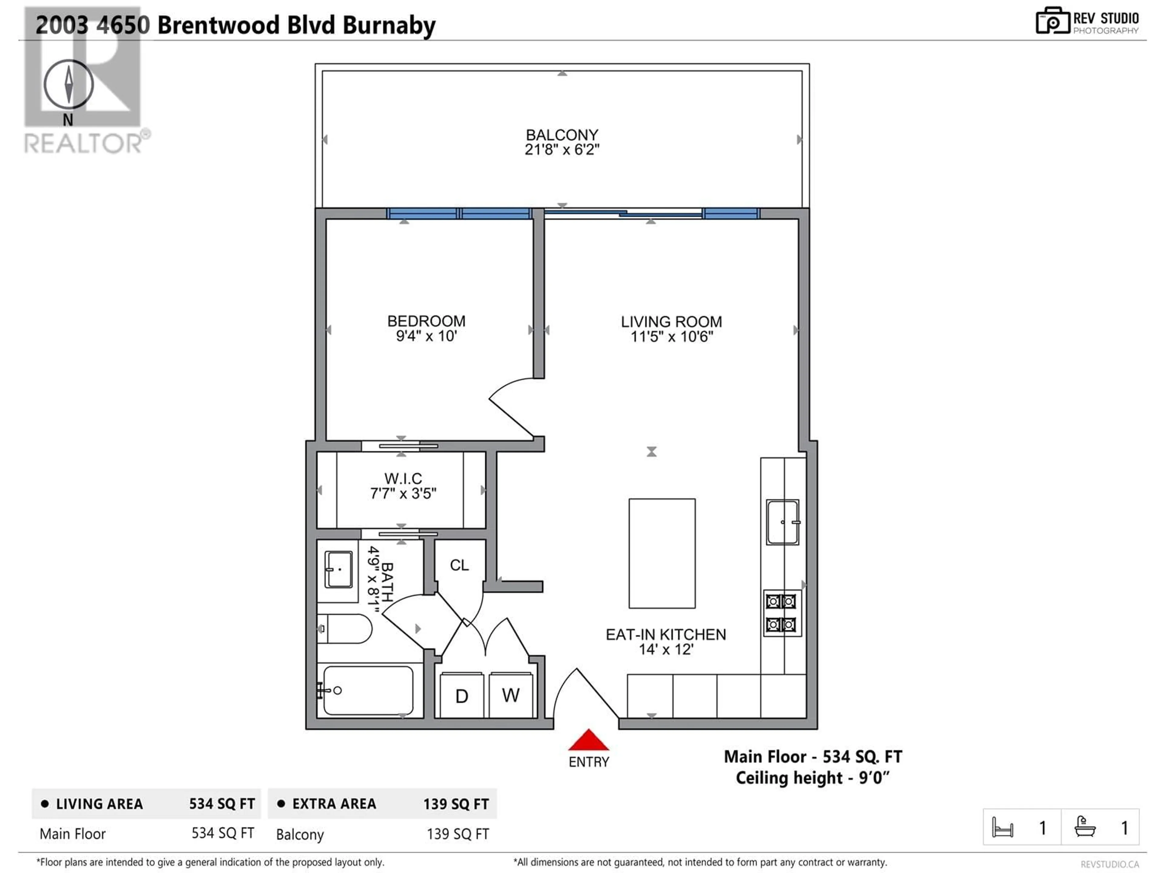 Floor plan for 2003 4650 BRENTWOOD BOULEVARD, Burnaby British Columbia V5C0M3