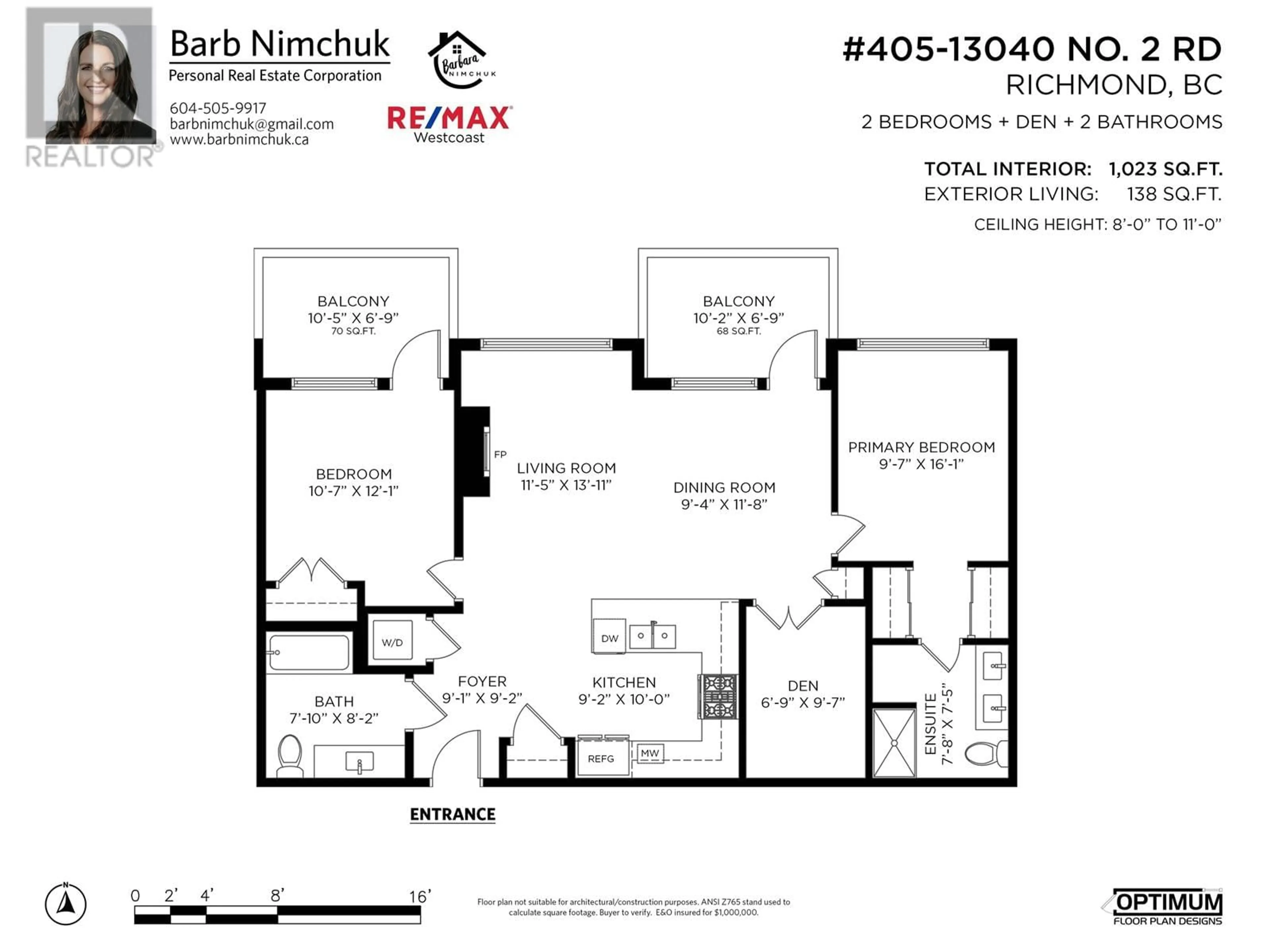 Floor plan for 405 13040 NO. 2 ROAD, Richmond British Columbia V7E0C4