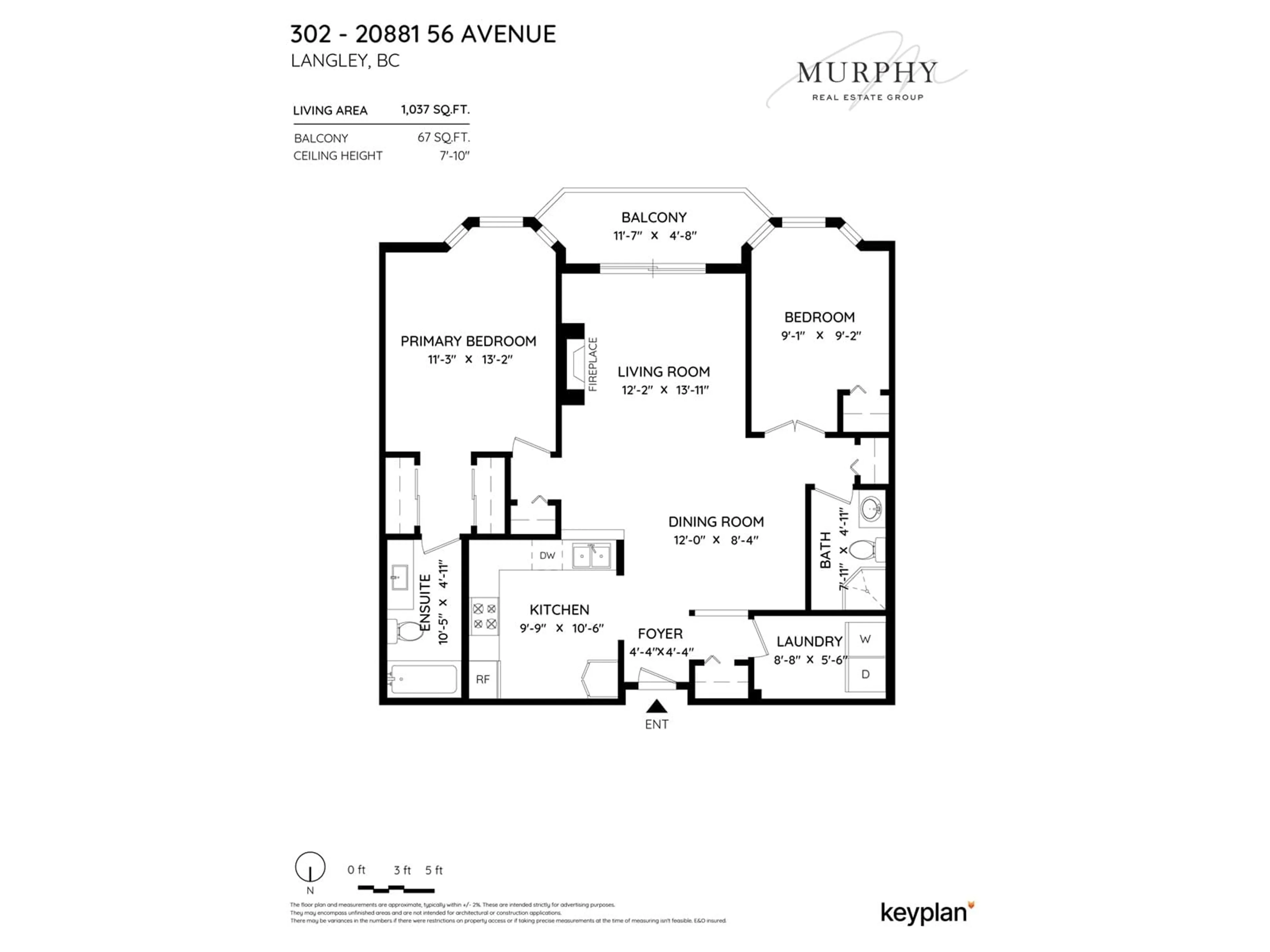 Floor plan for 302 20881 56 AVENUE, Langley British Columbia V3A3Z3