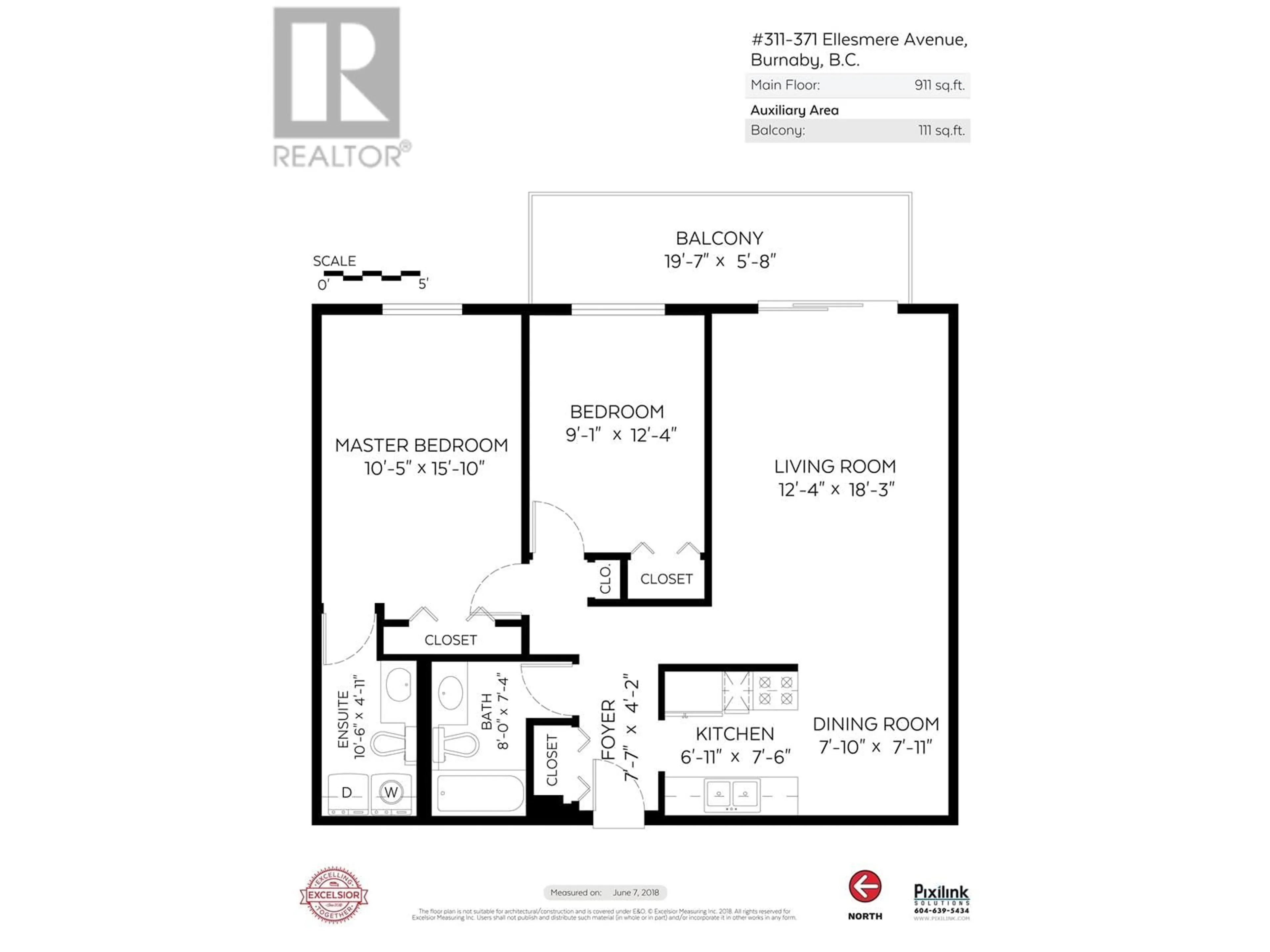 Floor plan for 311 371 ELLESMERE AVENUE, Burnaby British Columbia V5B3T1