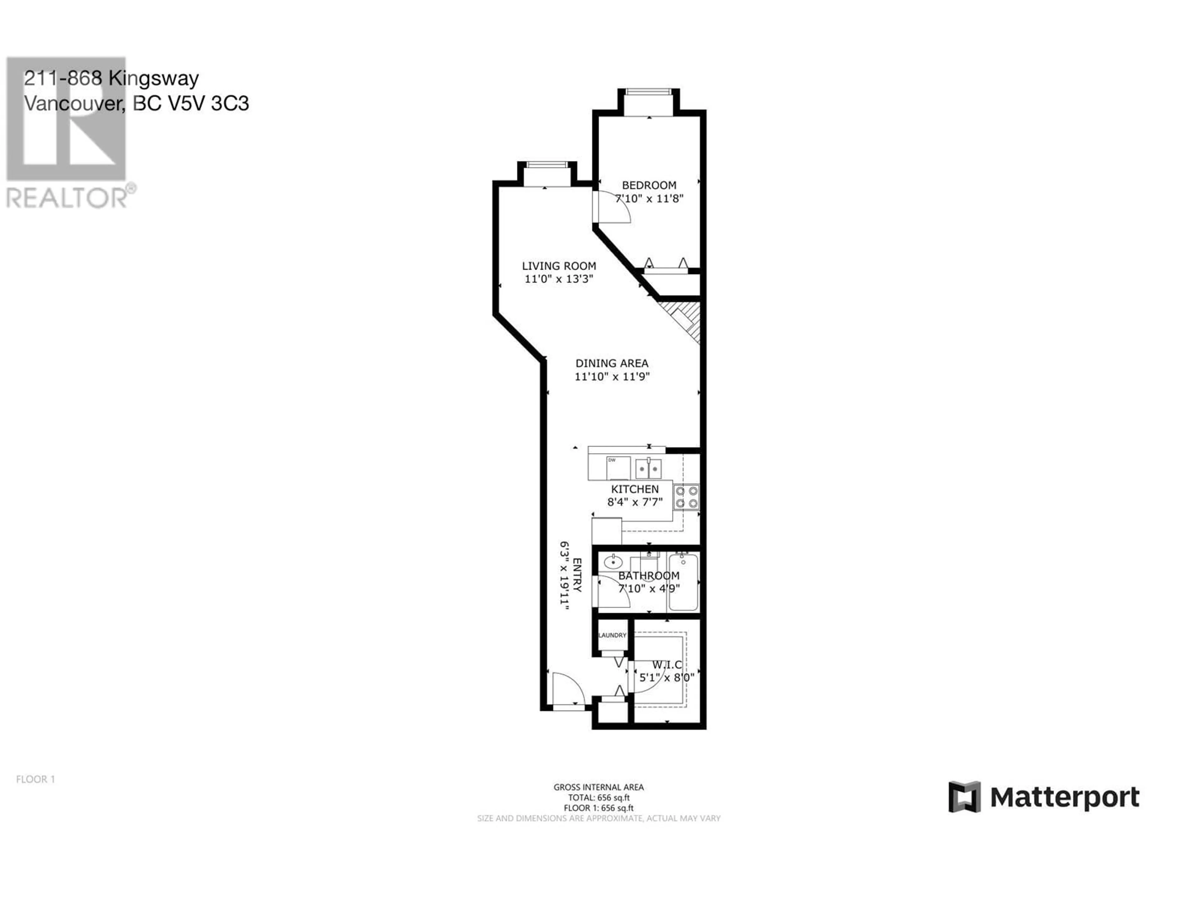 Floor plan for 211 868 KINGSWAY, Vancouver British Columbia V5V3C3