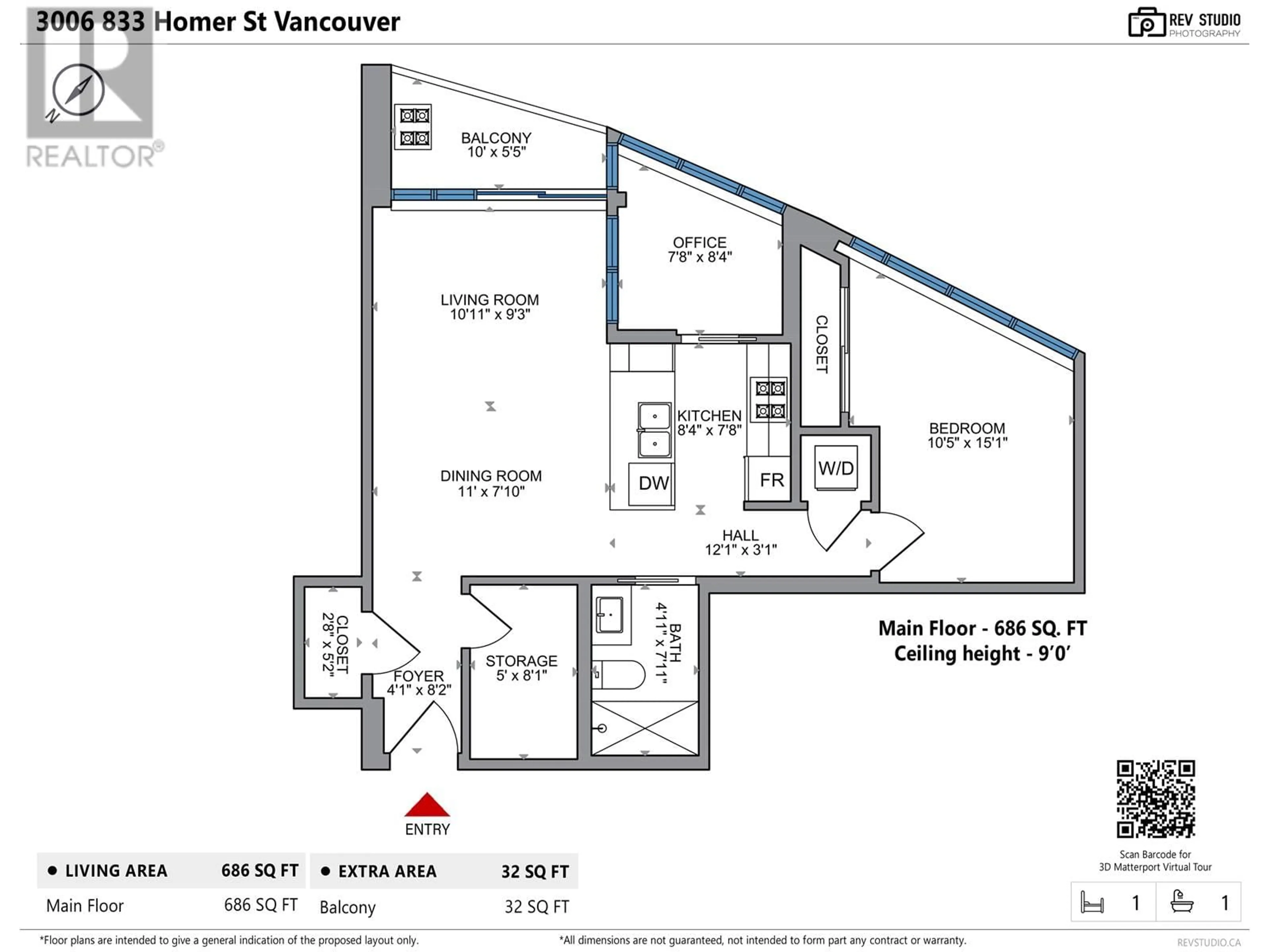 Floor plan for 3006 833 HOMER STREET, Vancouver British Columbia V6B0H4