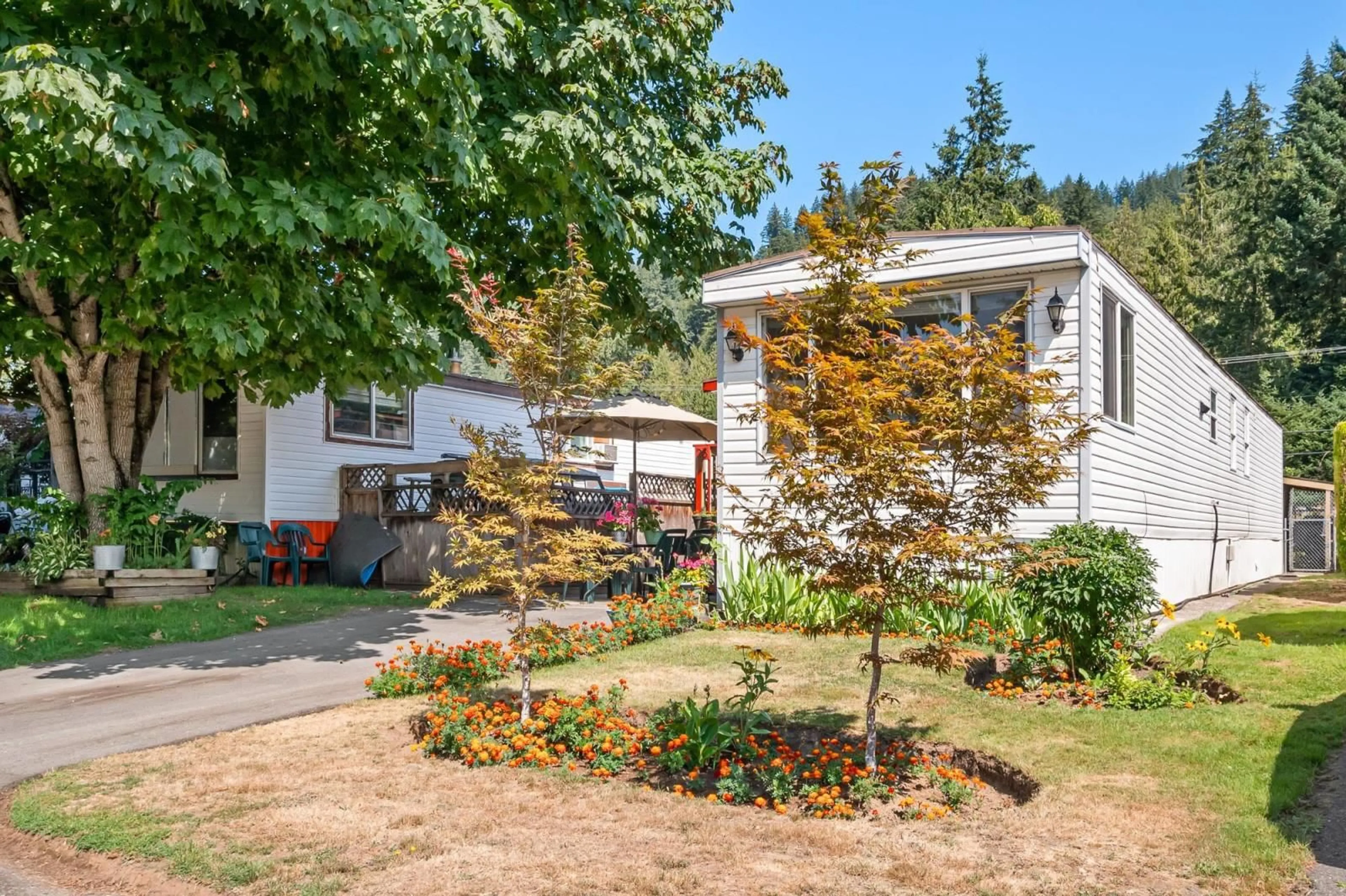 Frontside or backside of a home, the fenced backyard for 23 46484 CHILLIWACK LAKE ROAD|Chilliwack, Chilliwack British Columbia V2R3R7