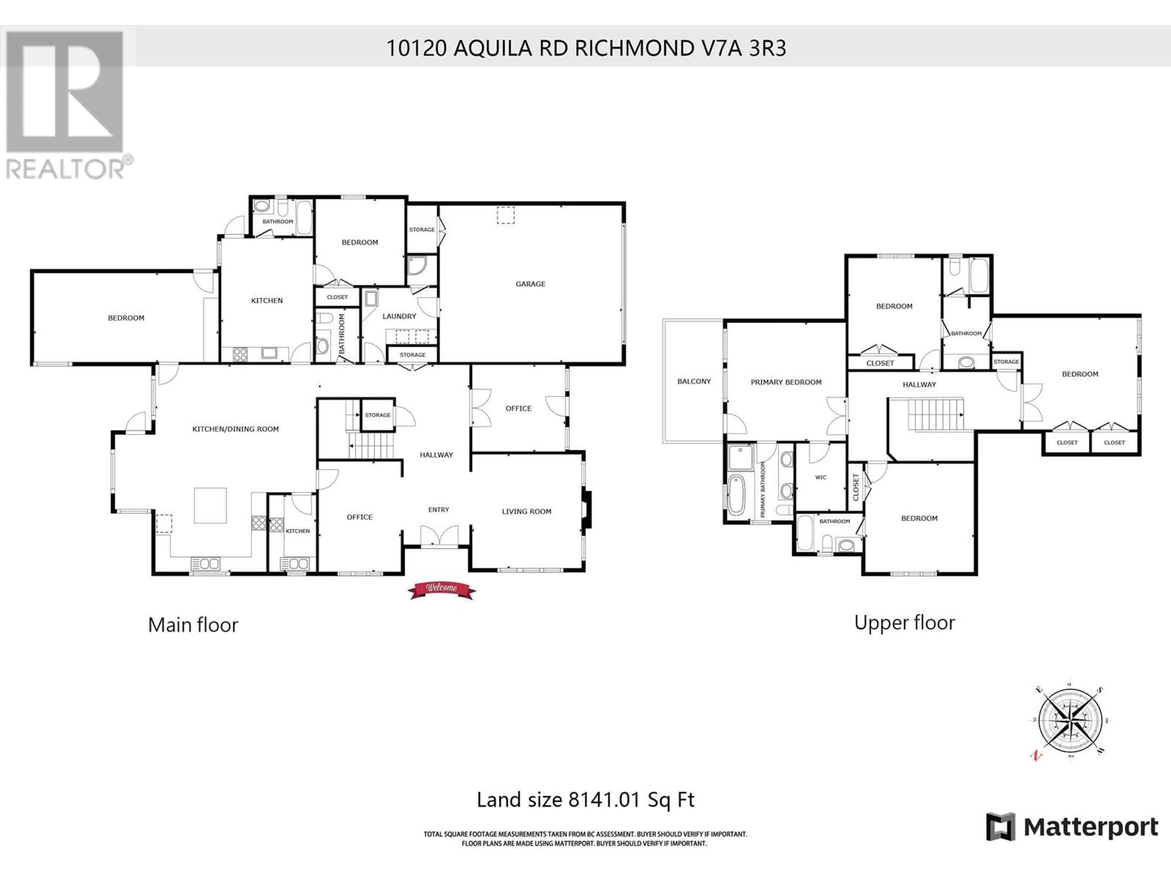 Floor plan for 10120 AQUILA ROAD, Richmond British Columbia V7A3R3