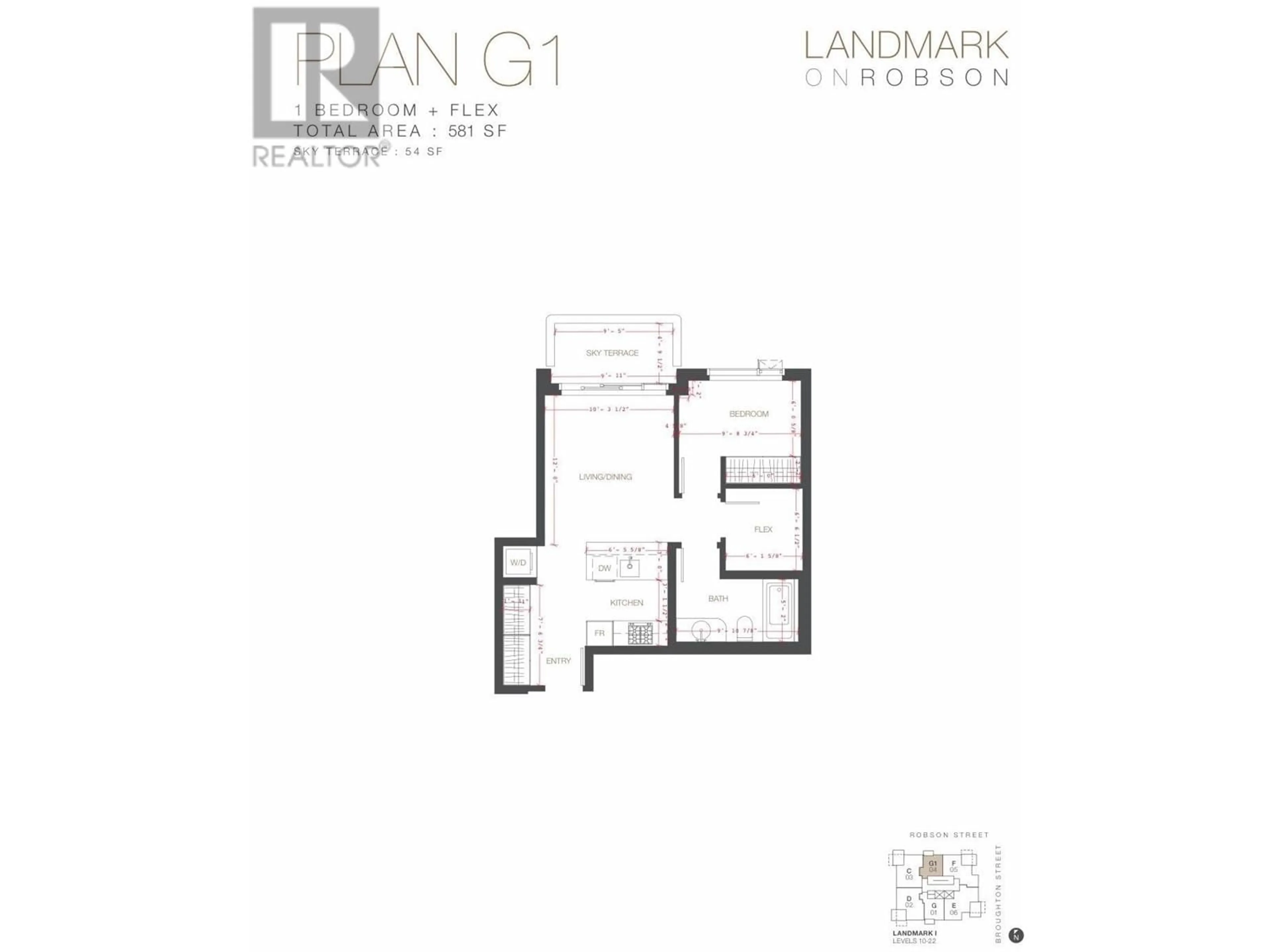 Floor plan for 1504 - 1408 ROBSON STREET, Vancouver British Columbia V6G0E6