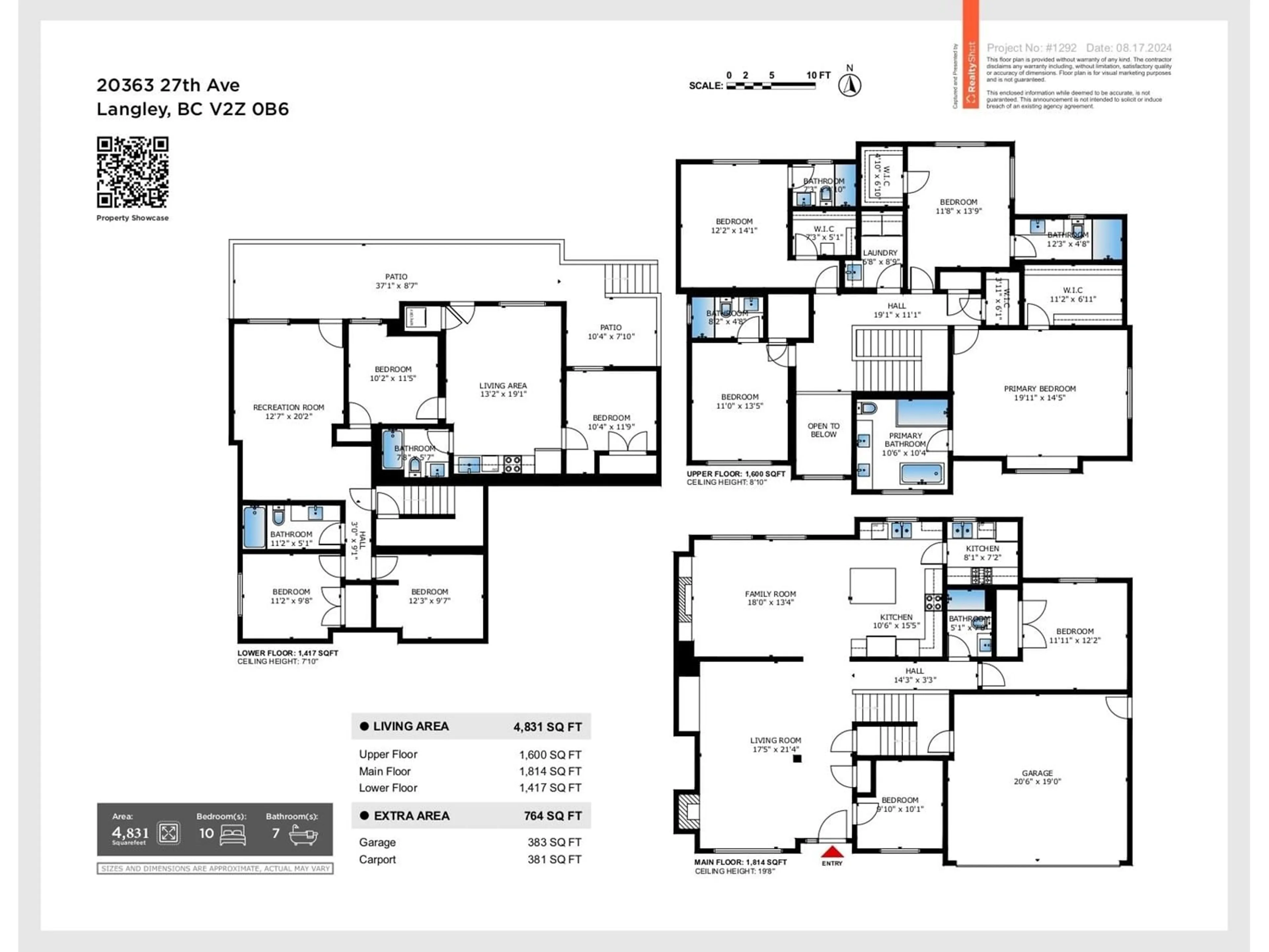 Floor plan for 20363 27 AVENUE, Langley British Columbia V2Z0B6