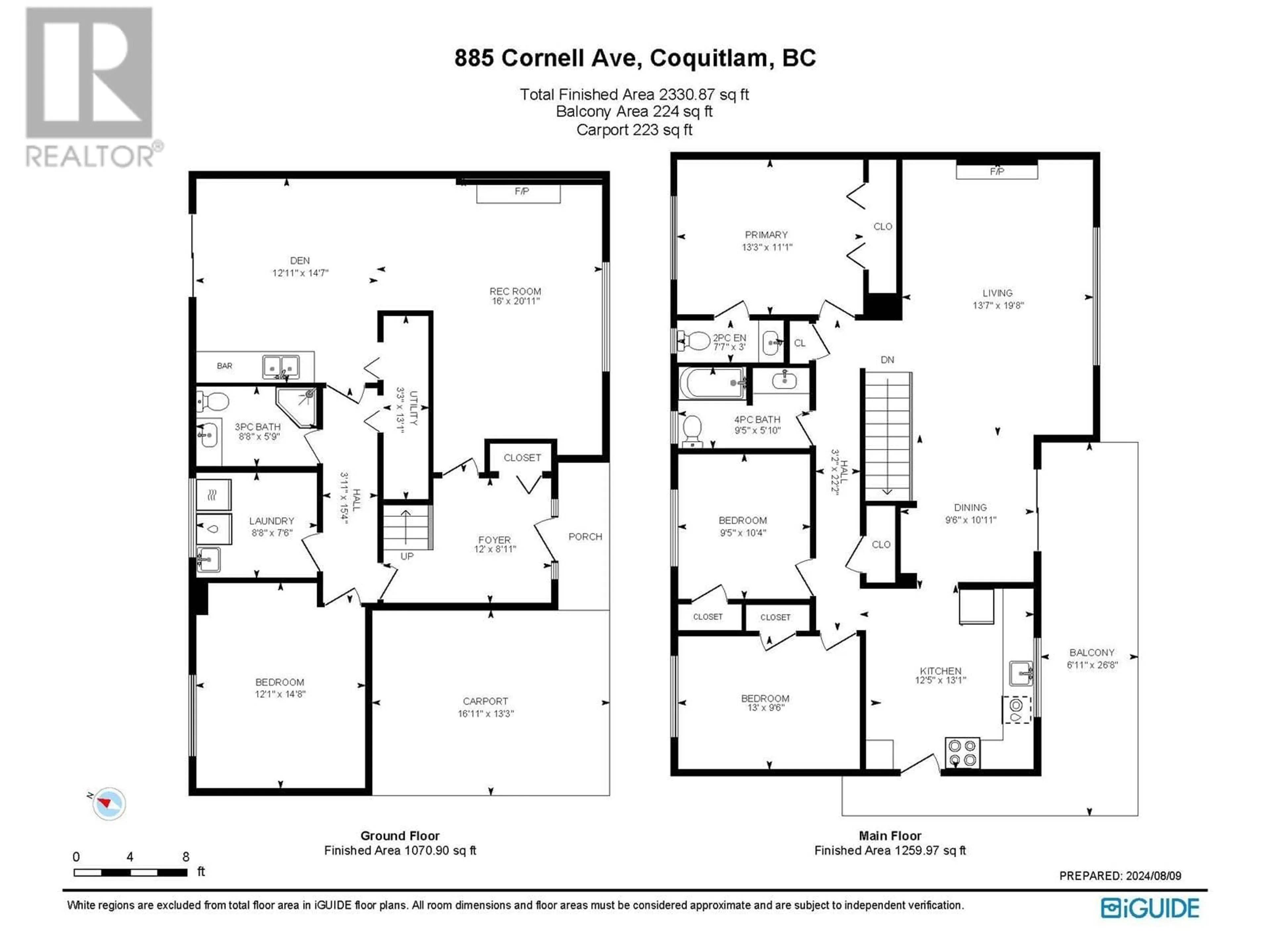 Floor plan for 885 CORNELL AVENUE, Coquitlam British Columbia V3J2Z4