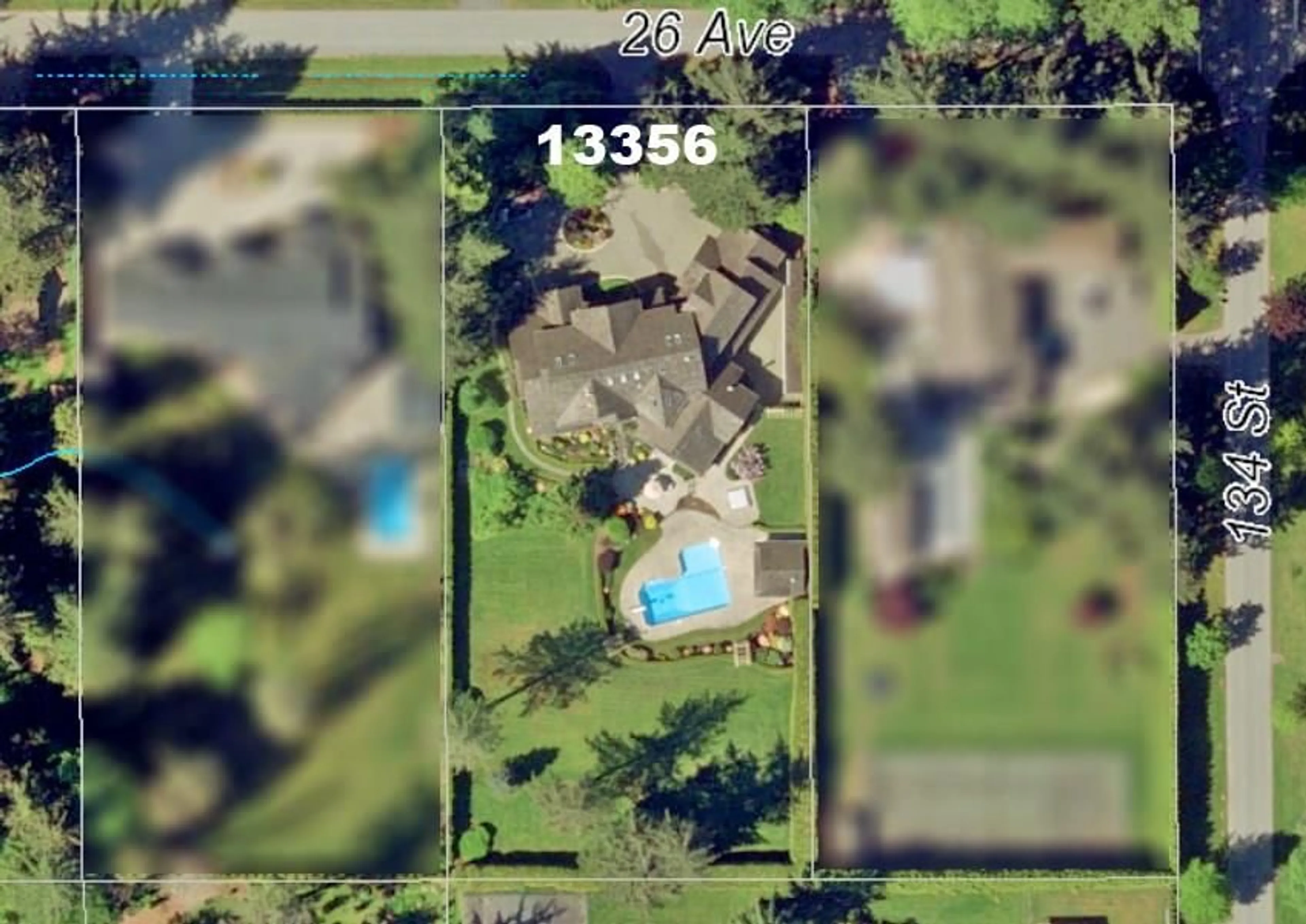 A pic from outside/outdoor area/front of a property/back of a property/a pic from drone, water/lake/river/ocean view for 13356 26 AVENUE, Surrey British Columbia V4P1Y3