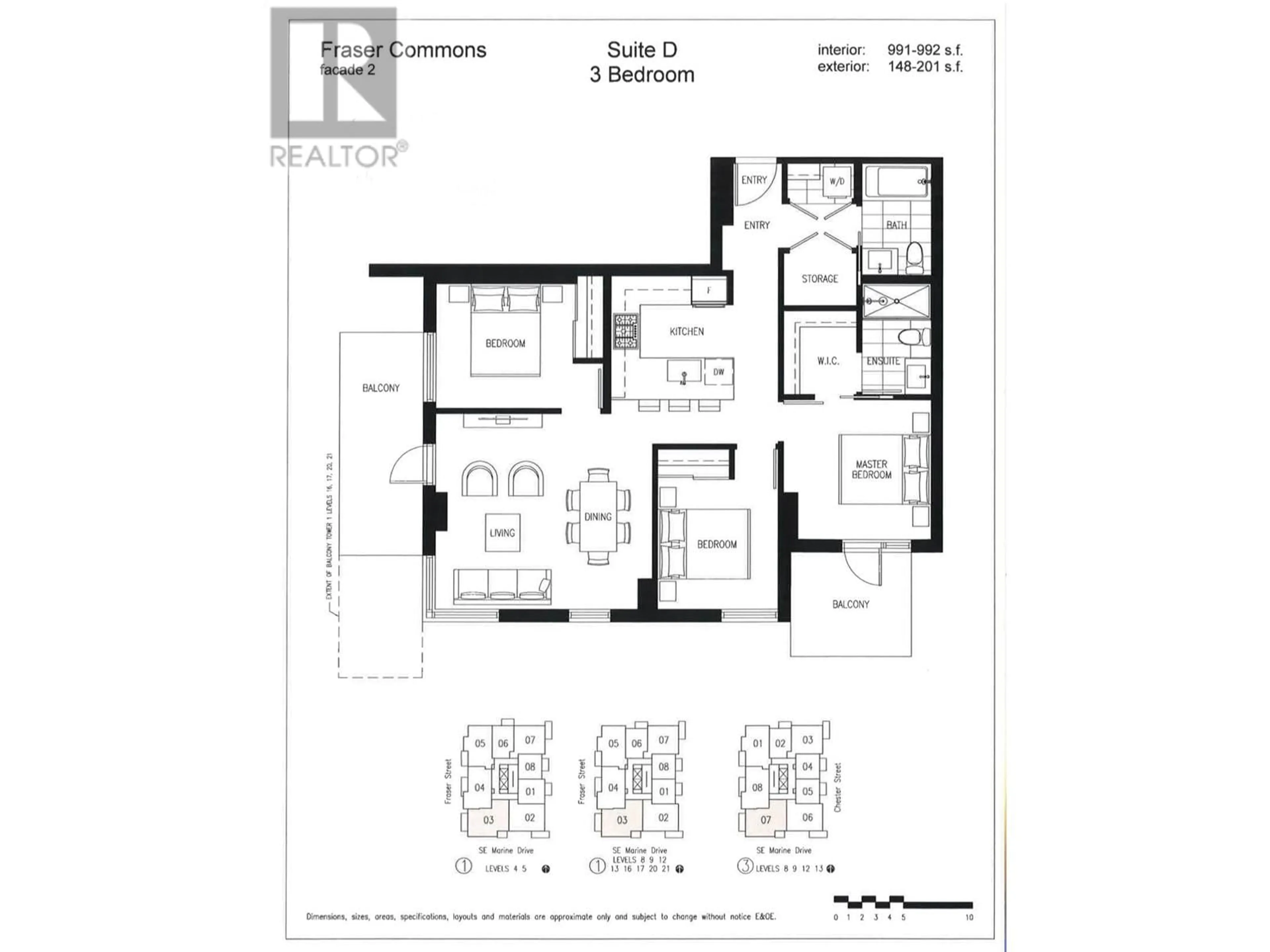 Floor plan for 1307 8181 CHESTER STREET, Vancouver British Columbia V5X0J9