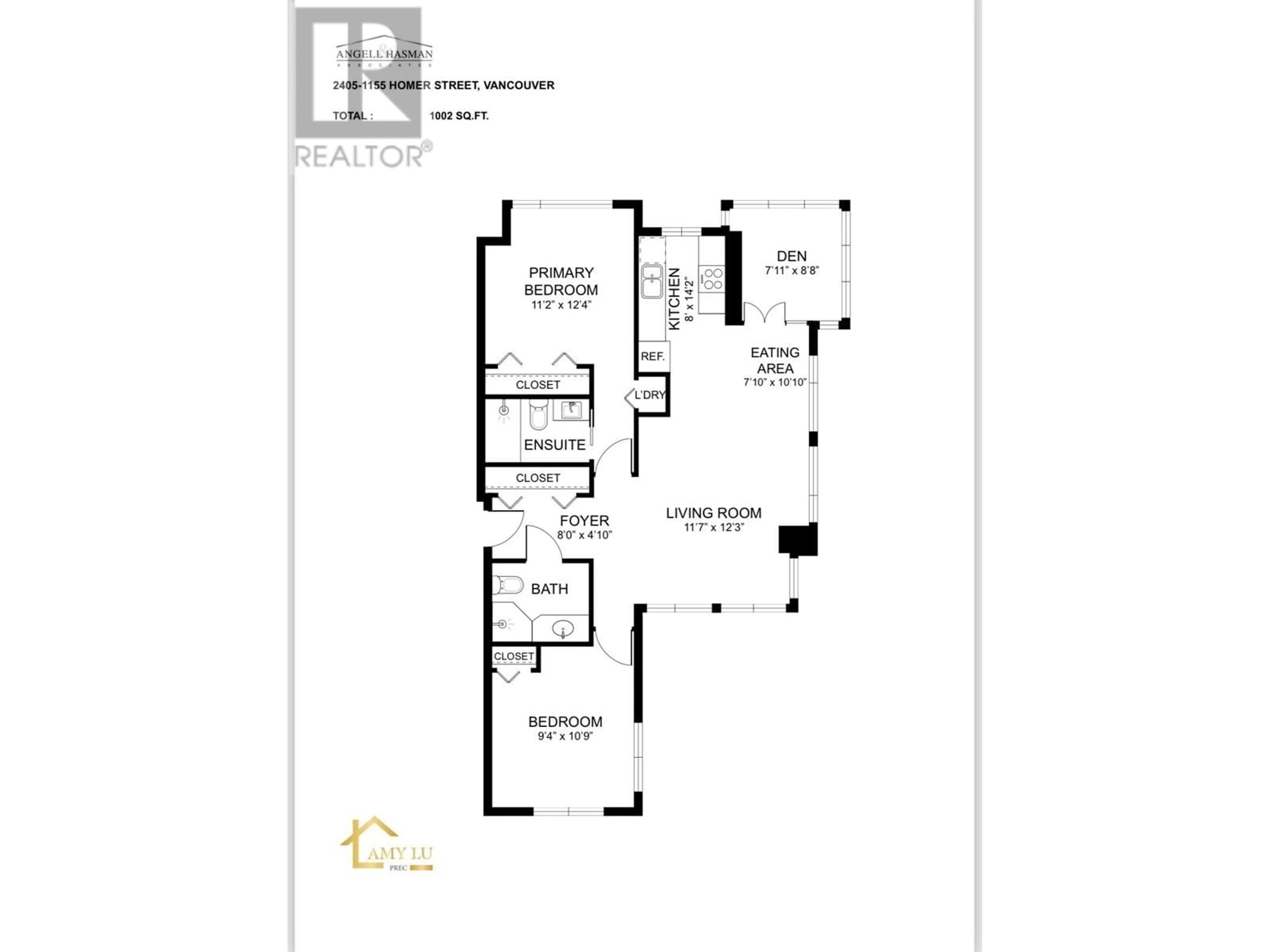 Floor plan for 2405 1155 HOMER STREET, Vancouver British Columbia V6B5T5