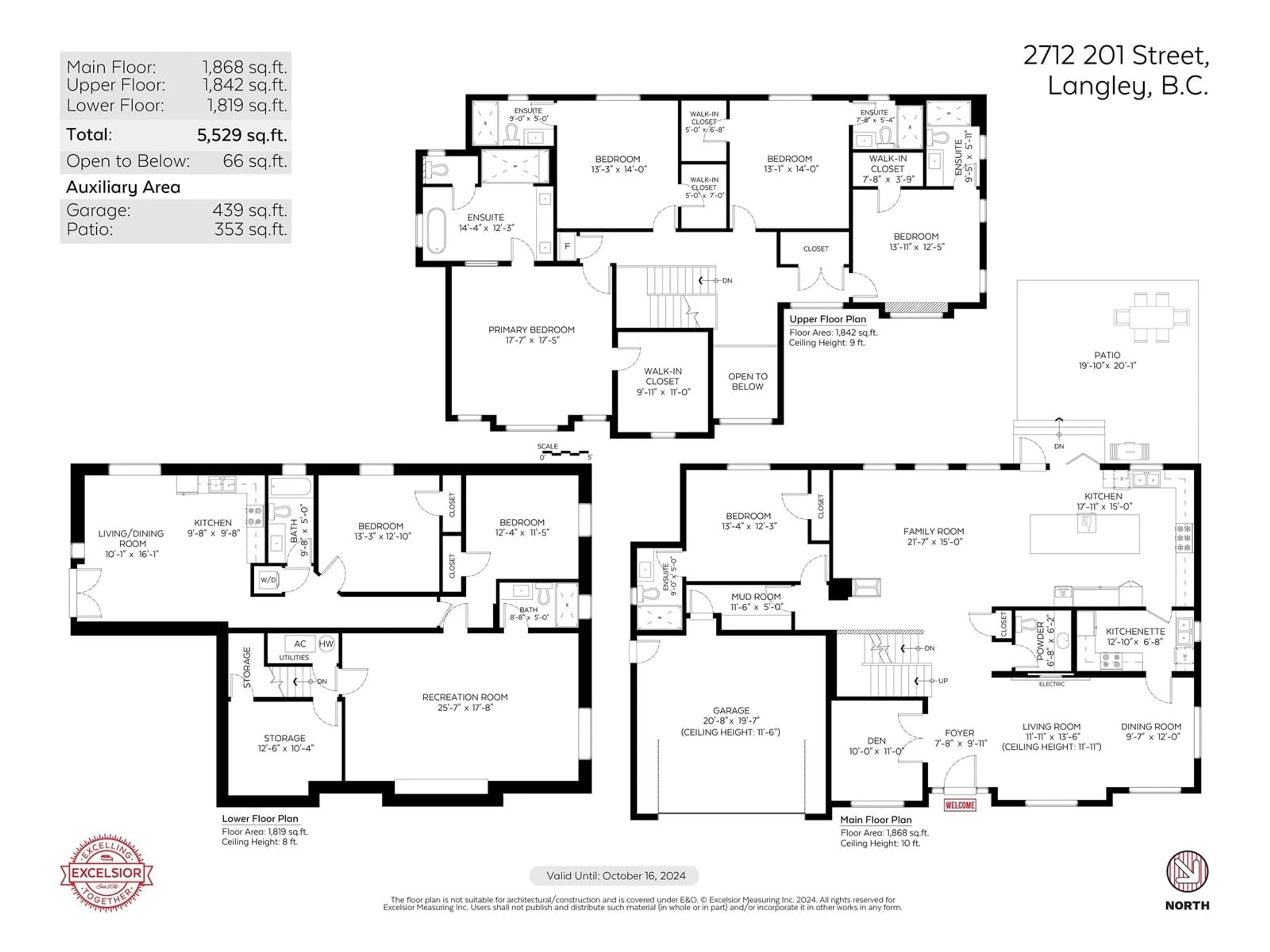 Floor plan for 2712 201 STREET, Langley British Columbia V2Z0B6