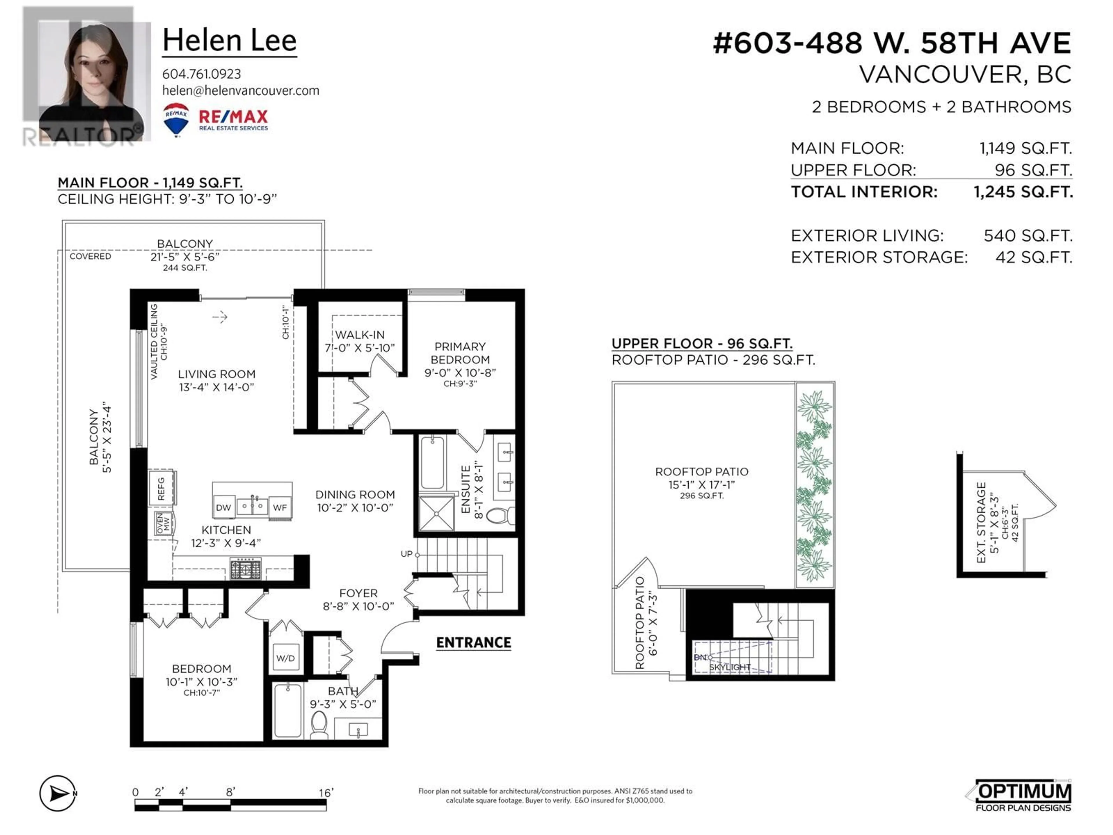 Floor plan for 603 488 W 58TH AVENUE, Vancouver British Columbia V5X1V5