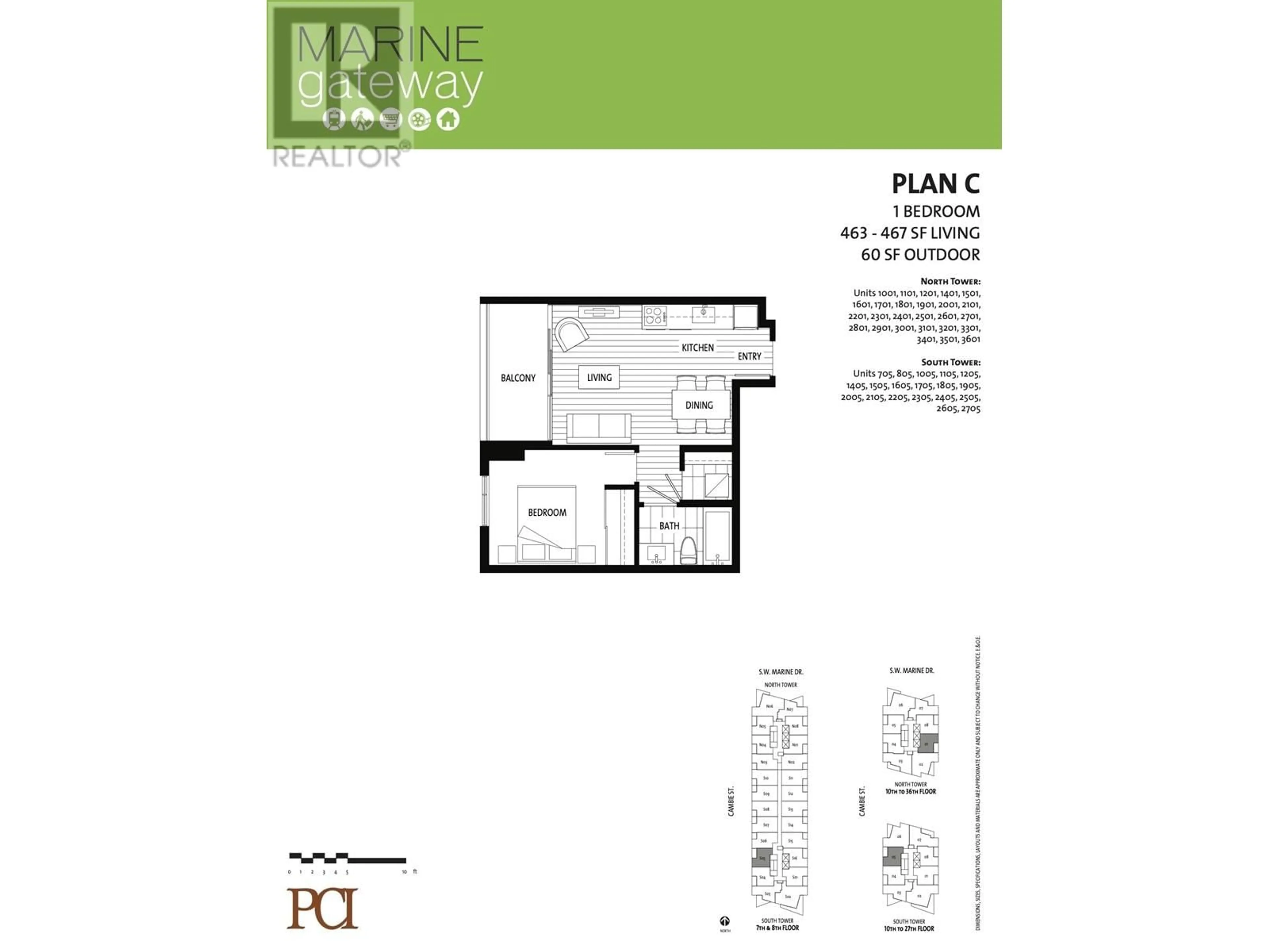 Floor plan for 2101 488 SW MARINE DRIVE, Vancouver British Columbia V5X0C6