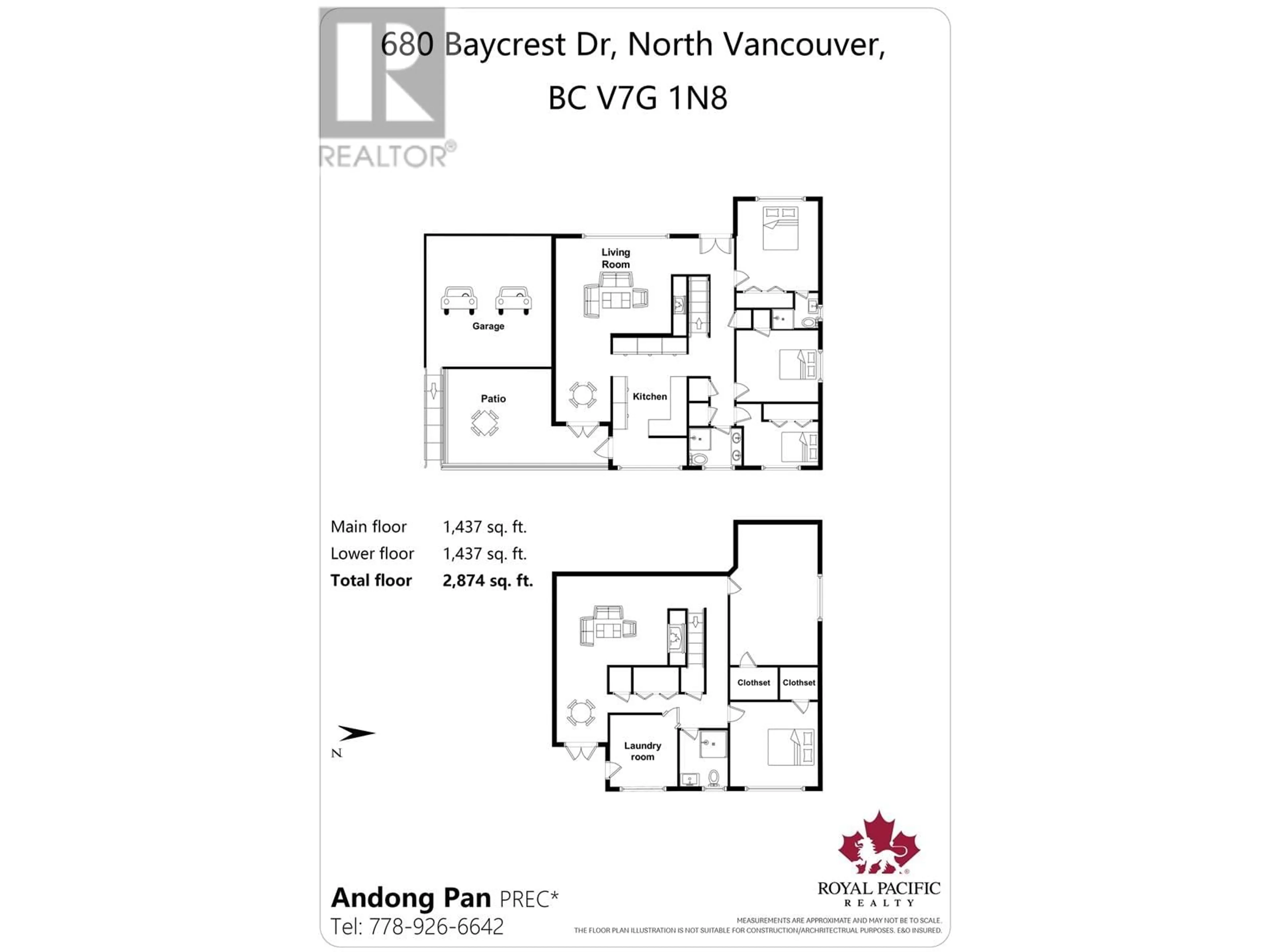 Floor plan for 680 BAYCREST DRIVE, North Vancouver British Columbia V7G1N8