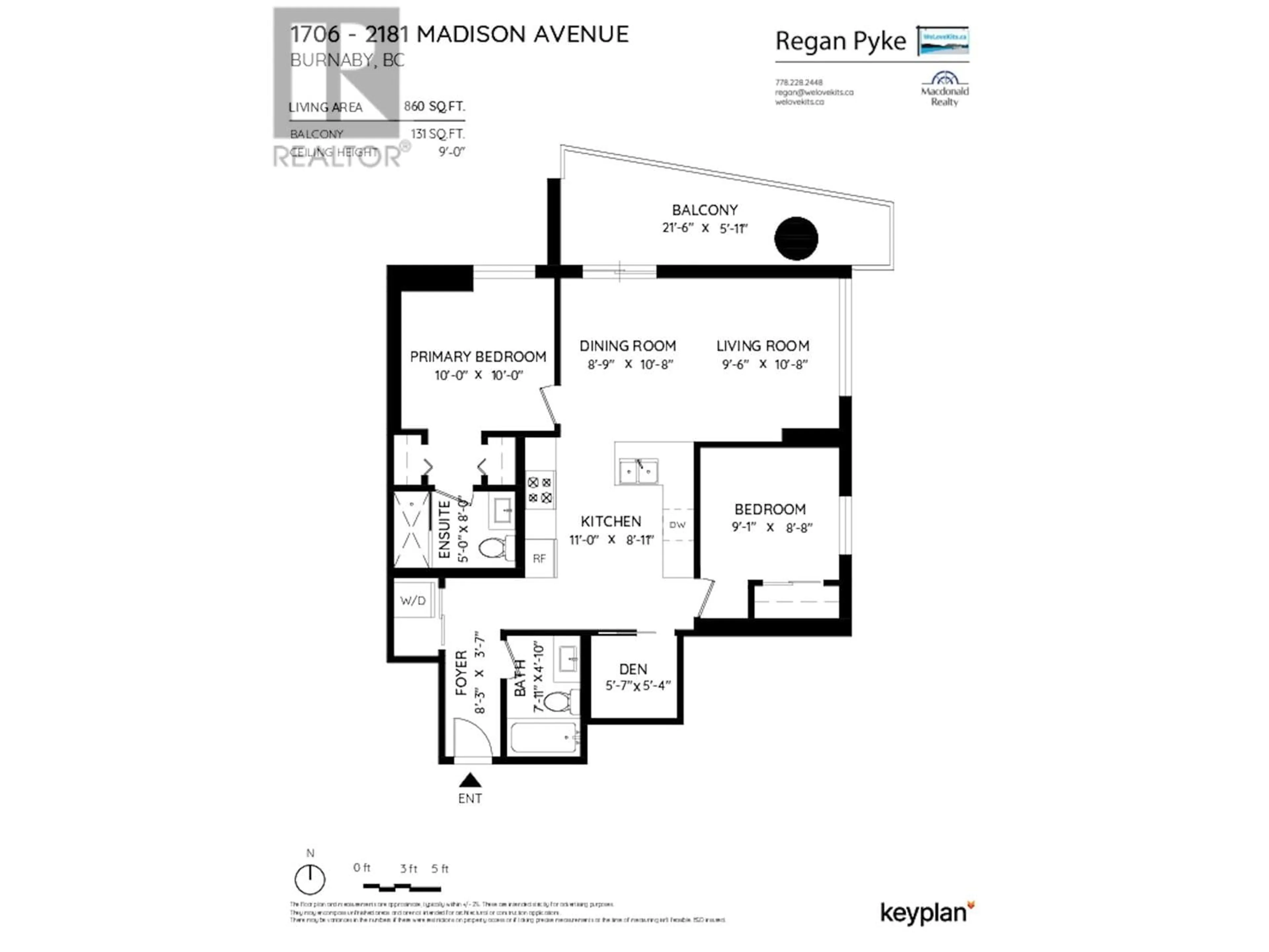 Floor plan for 1706 2181 MADISON AVENUE, Burnaby British Columbia V5C0N4