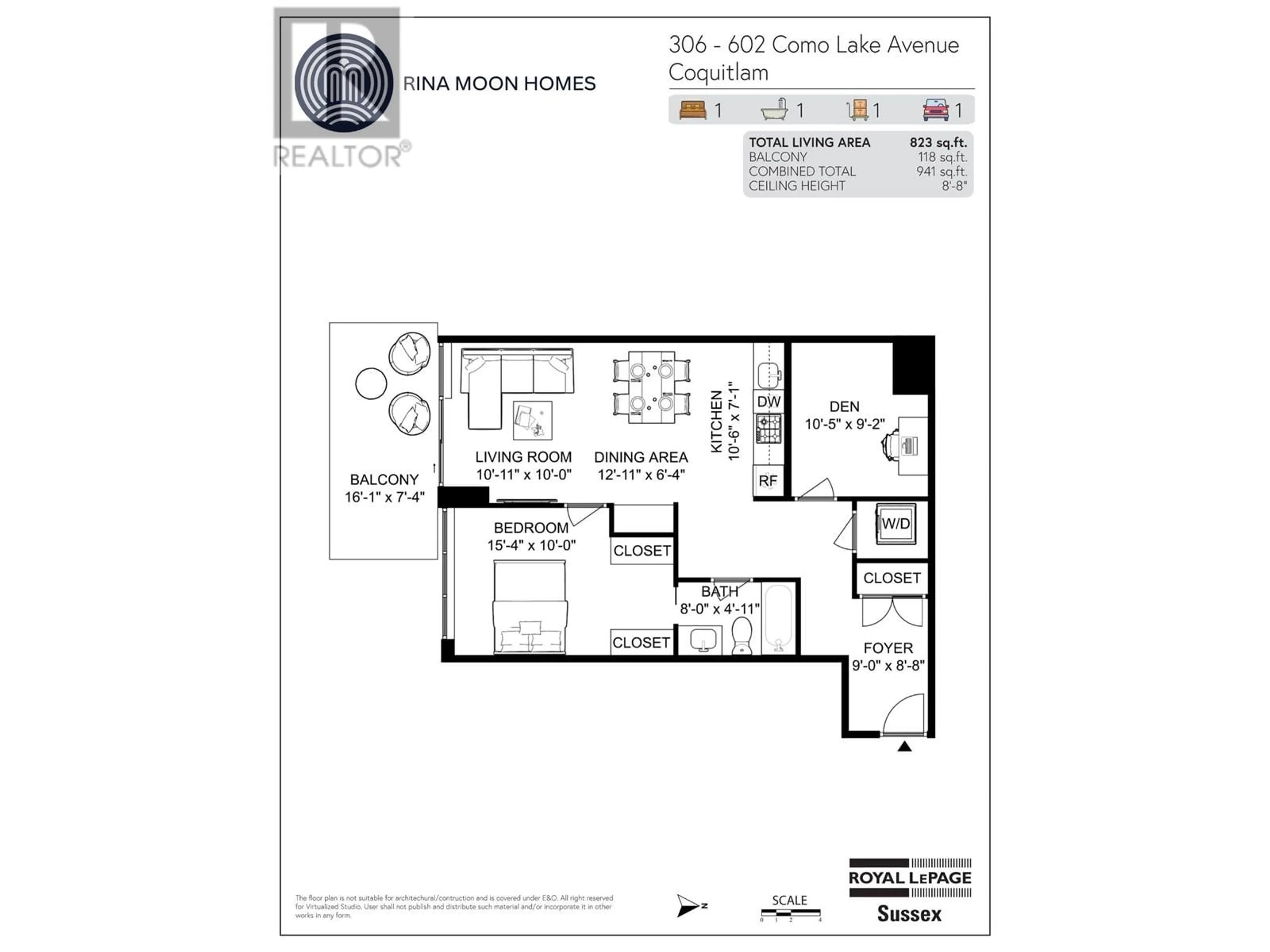 Floor plan for 306 602 COMO LAKE AVENUE, Coquitlam British Columbia V3J0G2