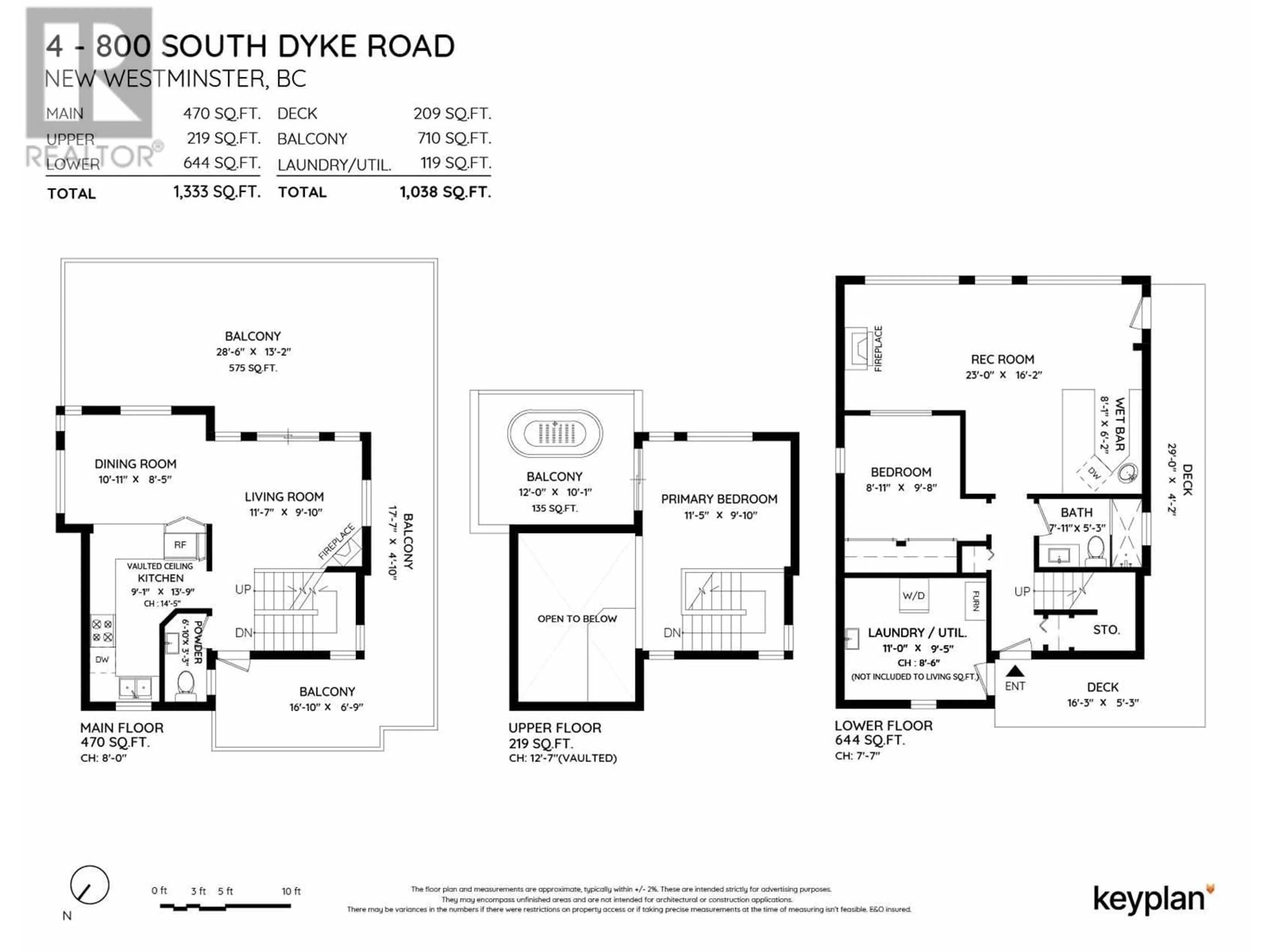 Floor plan for 4 800 SOUTH DYKE ROAD, New Westminster British Columbia V3M4Z8