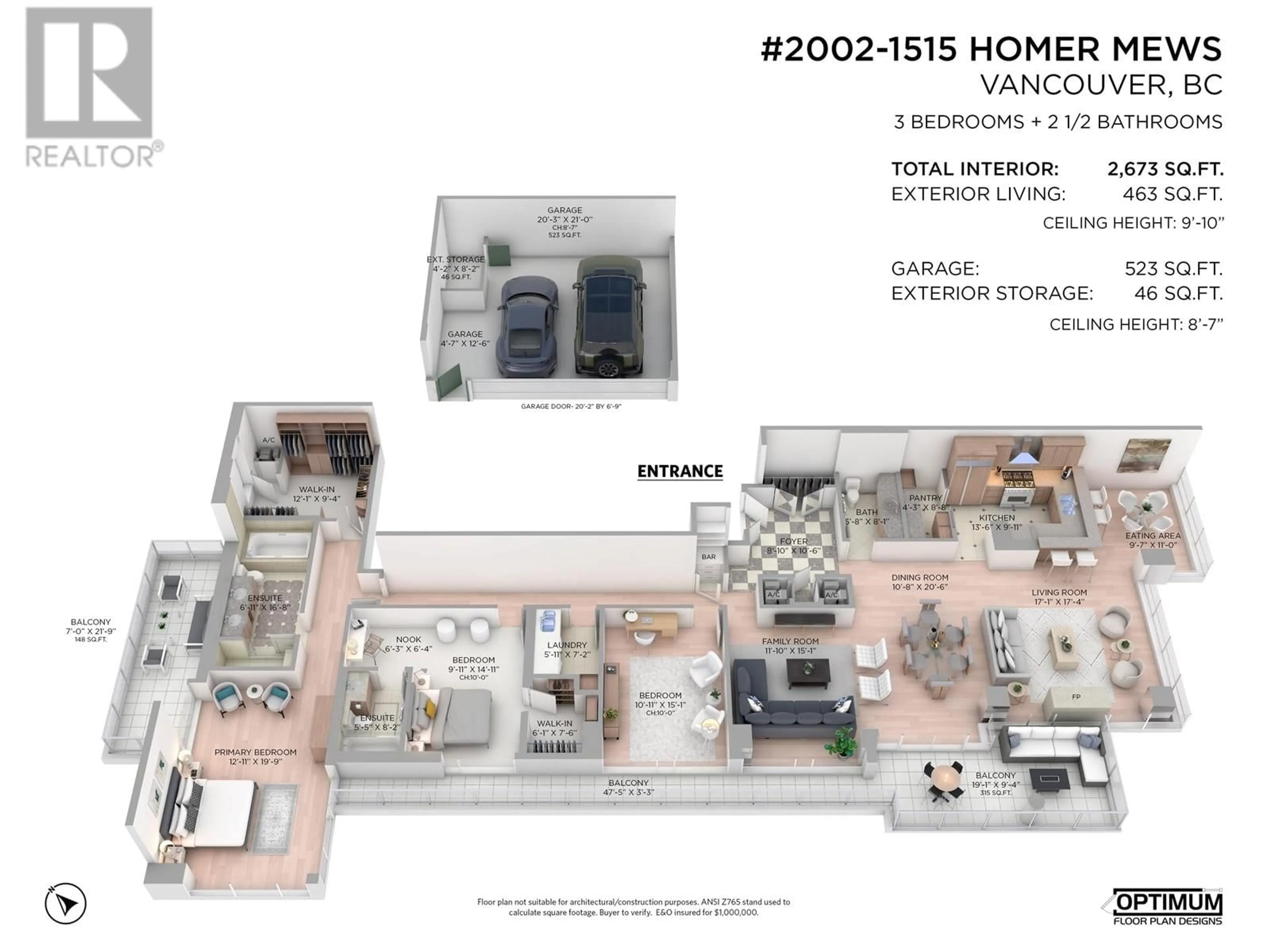 Floor plan for 2002 1515 HOMER MEWS, Vancouver British Columbia V6Z3E8