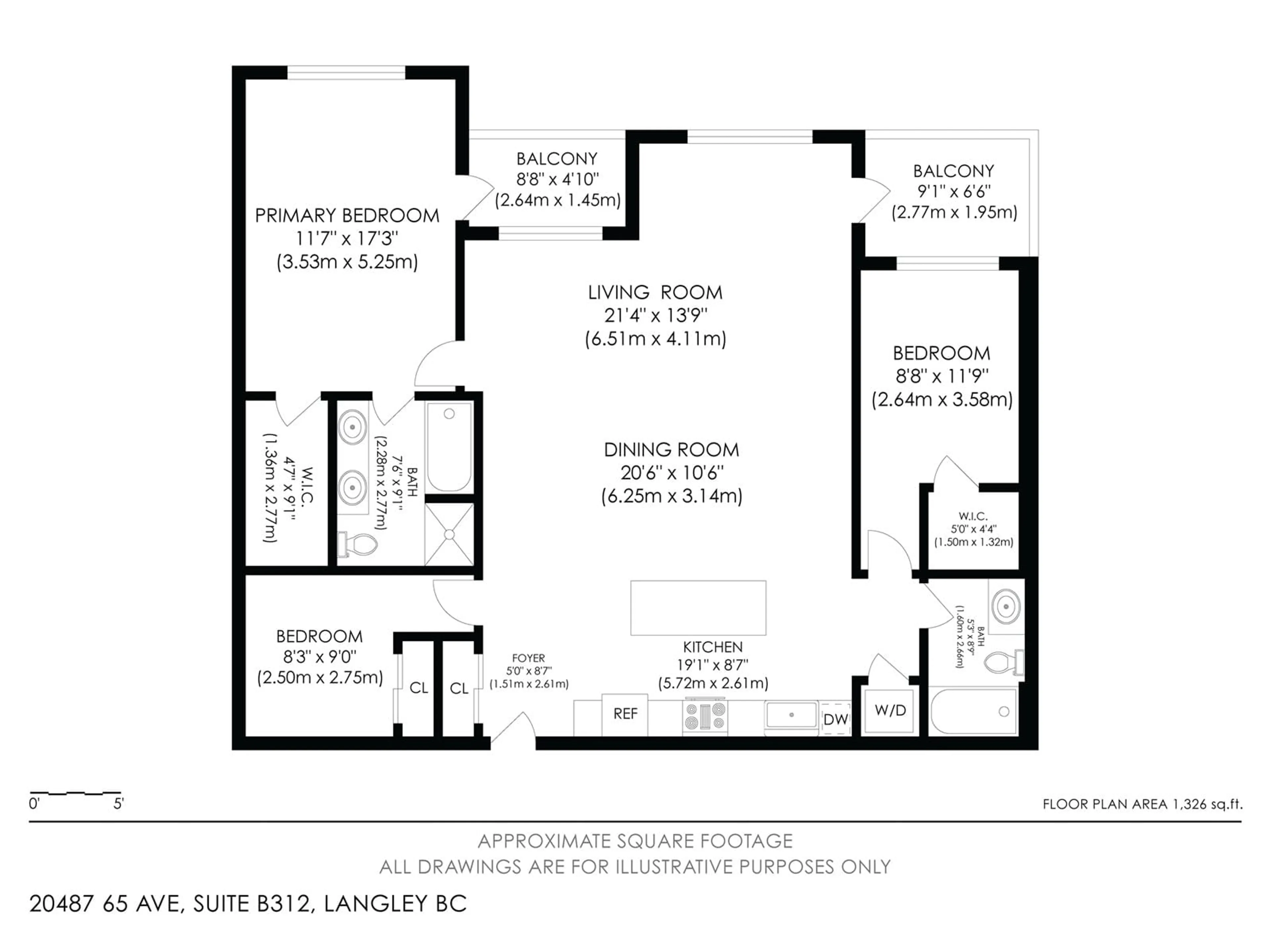 Floor plan for B312 20487 65 AVENUE, Langley British Columbia V2Y3K5