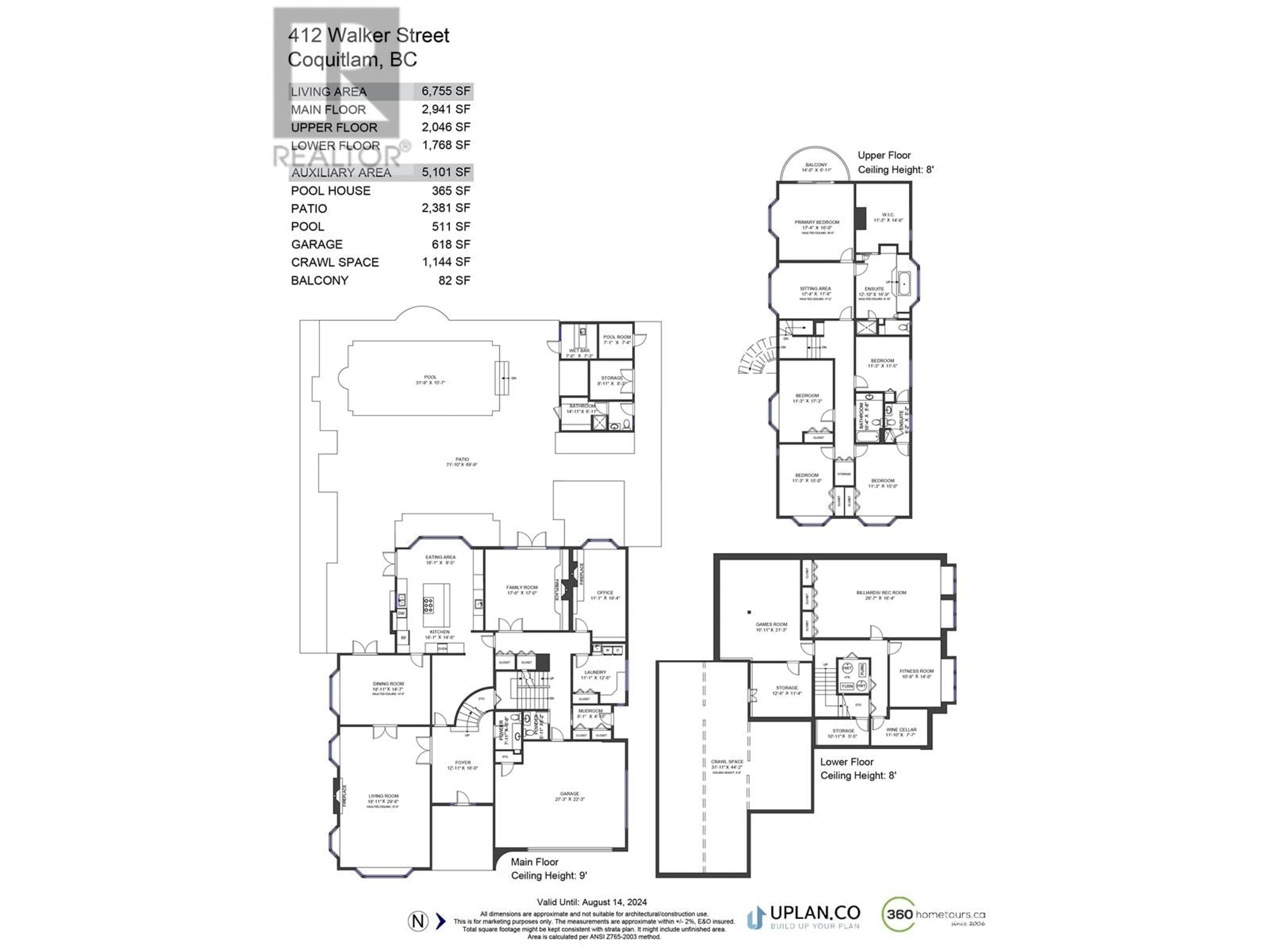 Floor plan for 412 WALKER STREET, Coquitlam British Columbia V3K4E3