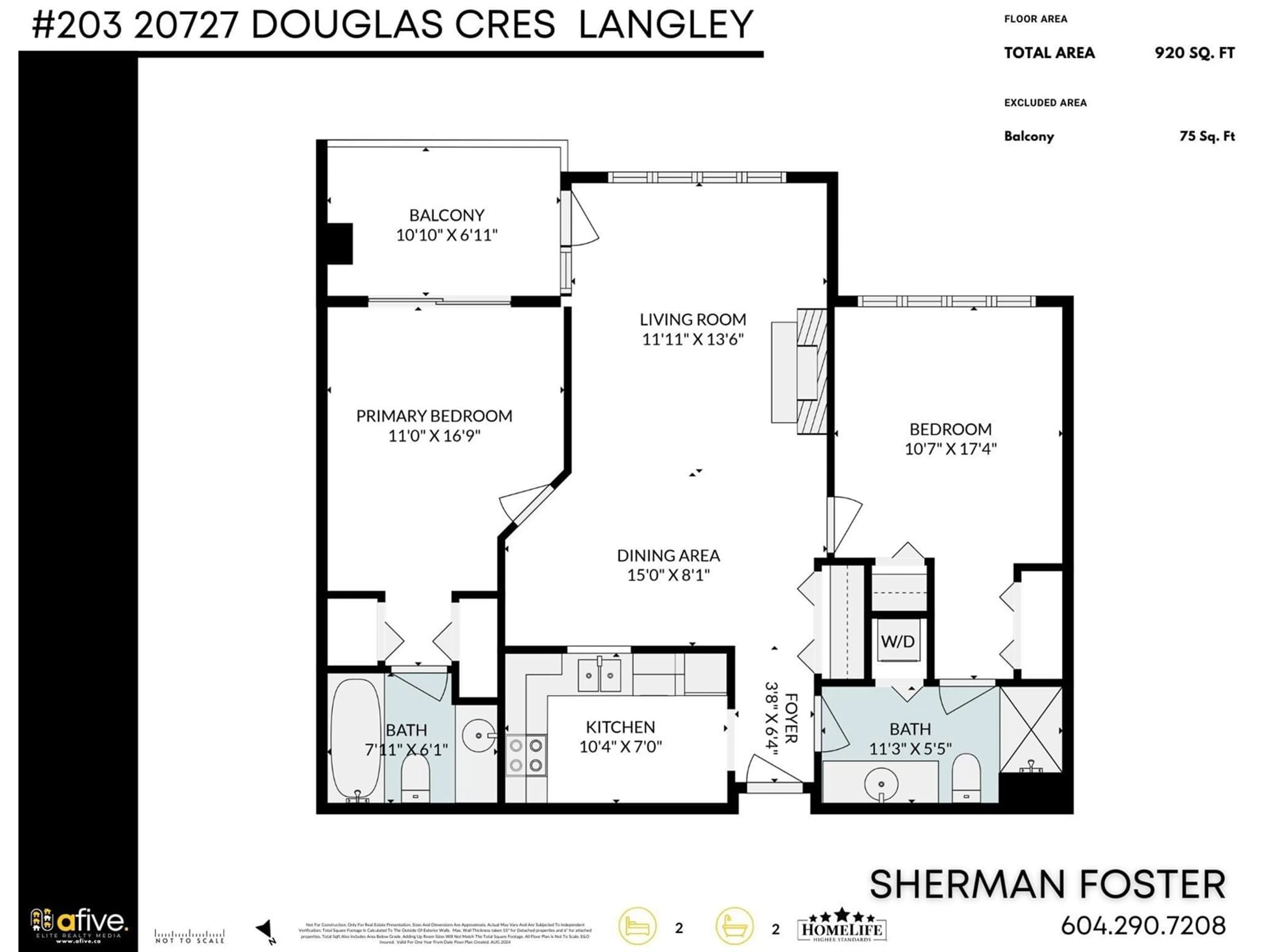 Floor plan for 203 20727 DOUGLAS CRESCENT, Langley British Columbia V3A4C1