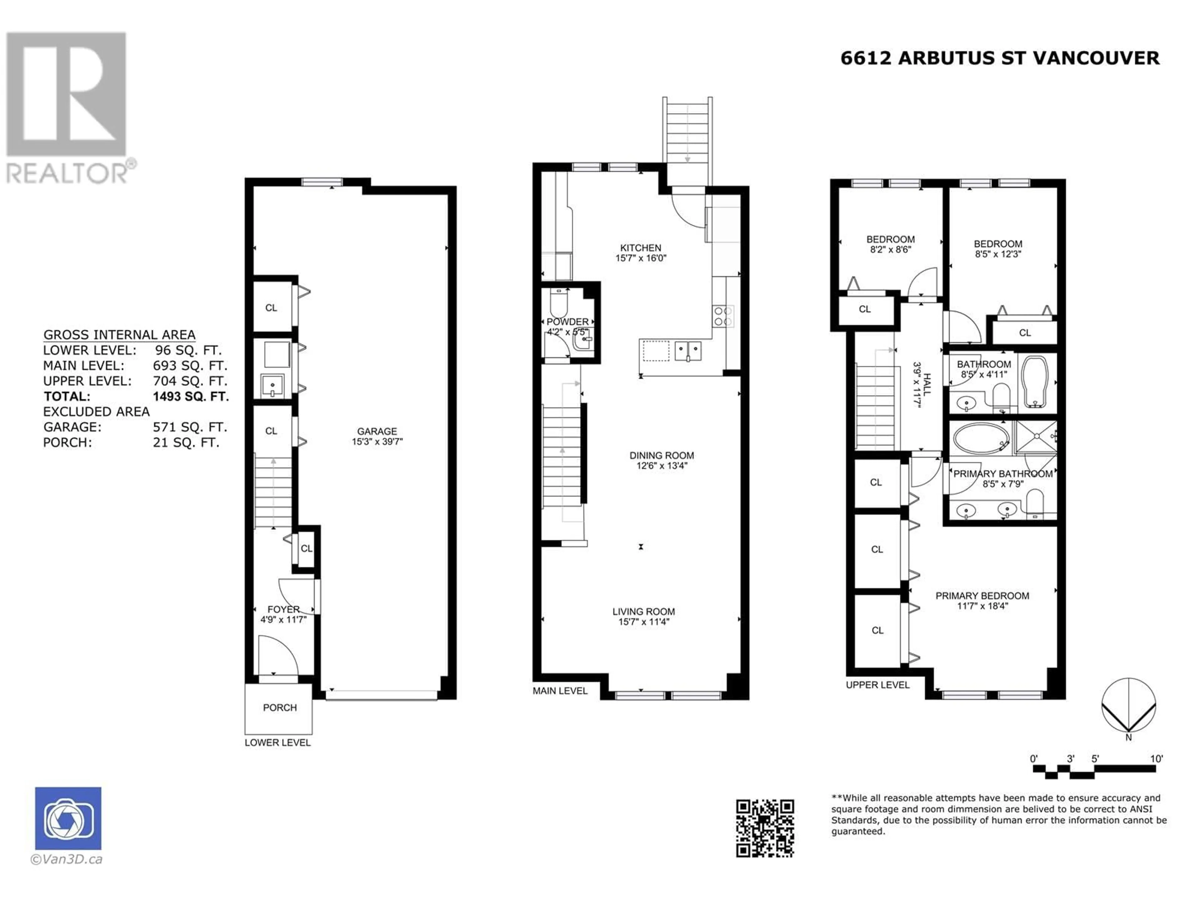 Floor plan for 6612 ARBUTUS STREET, Vancouver British Columbia V6P5S5