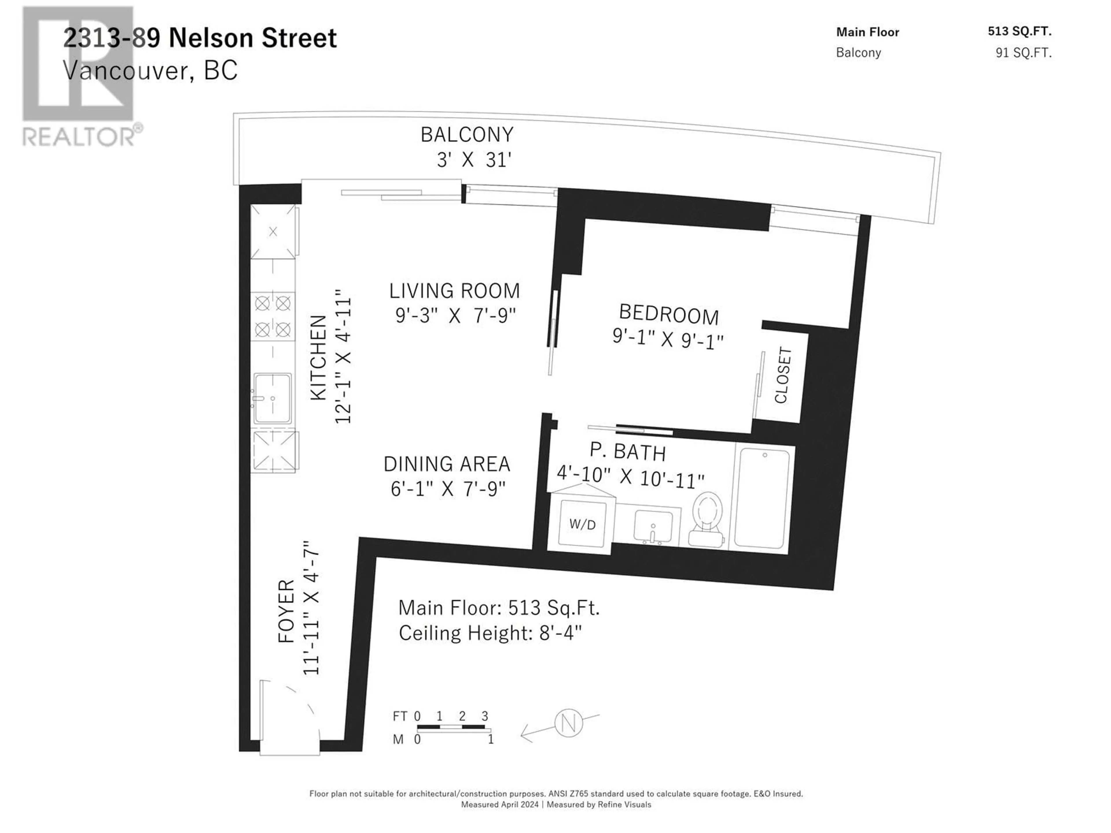 Floor plan for 2313 89 NELSON STREET, Vancouver British Columbia V6Z0E7