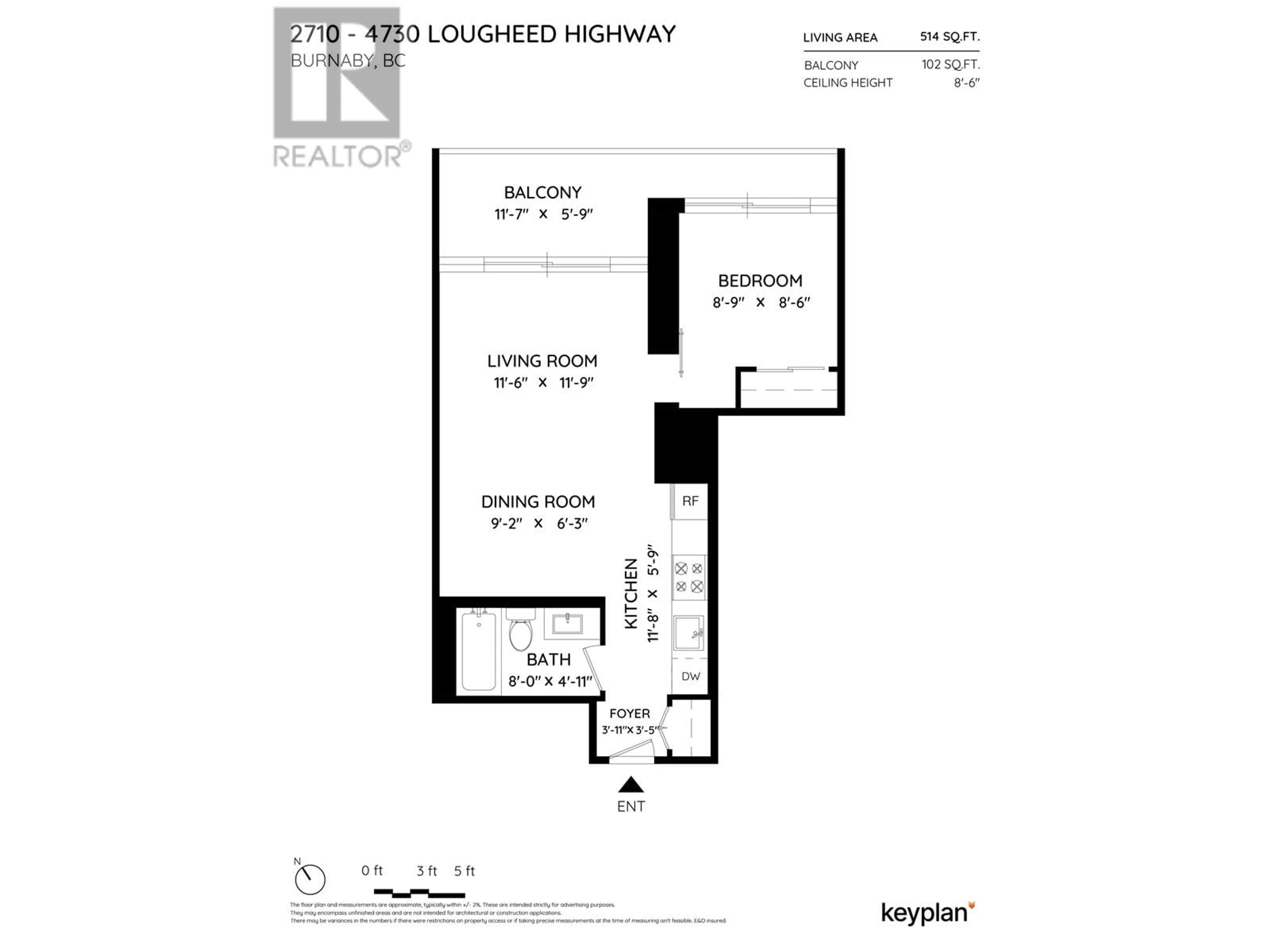 Floor plan for 2710 4730 LOUGHEED HIGHWAY, Burnaby British Columbia V5C0M9