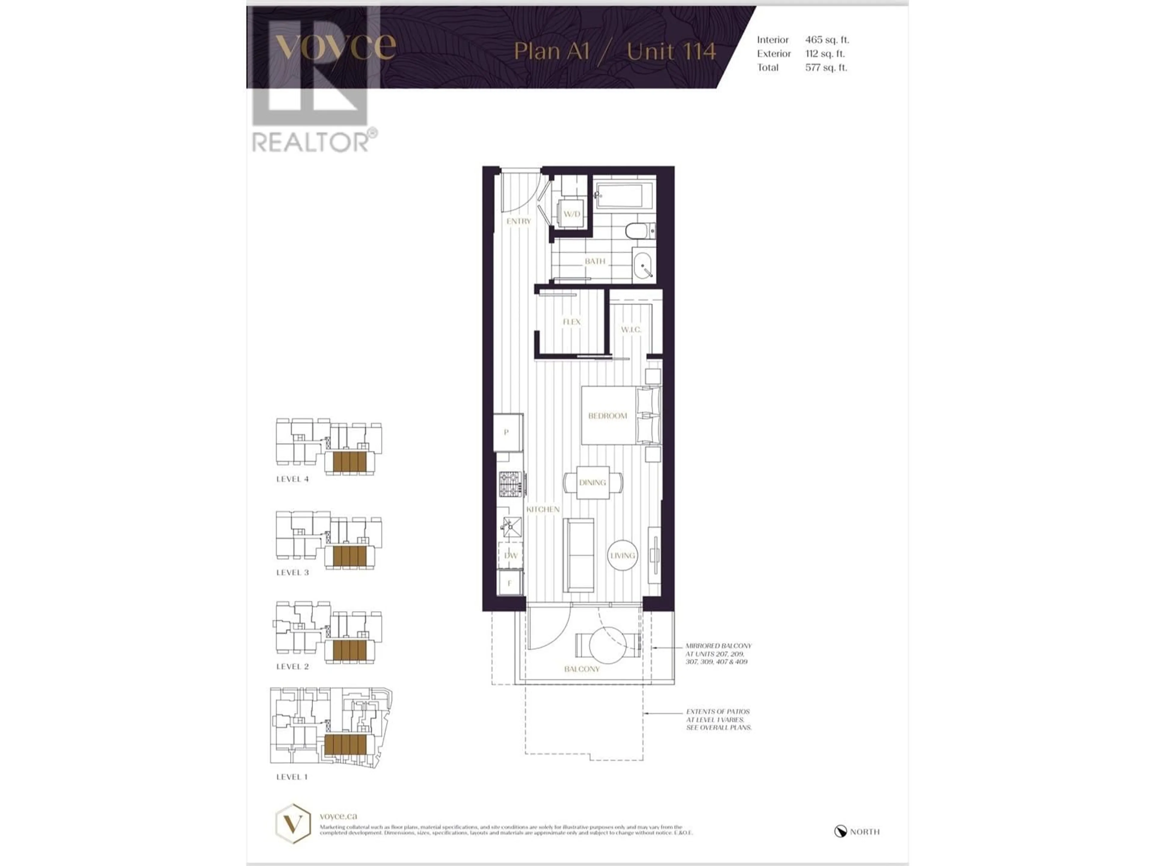 Floor plan for 114 5168 CAMBIE STREET, Vancouver British Columbia V5Z0K7