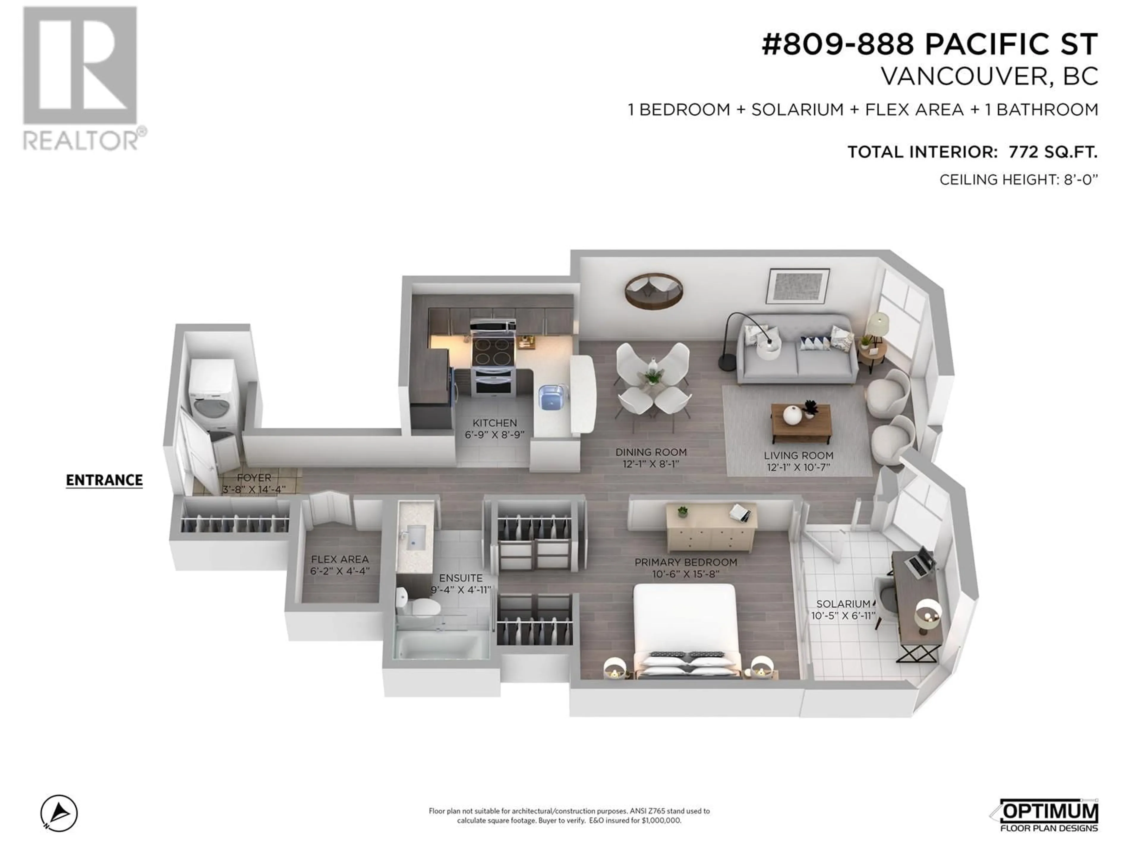 Floor plan for 809 888 PACIFIC STREET, Vancouver British Columbia V6Z2S6